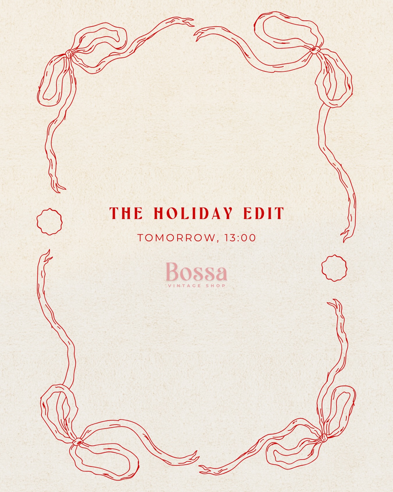 Tomorrow: a mini drop, a special edit and a festive discount 🫶🏼🤫