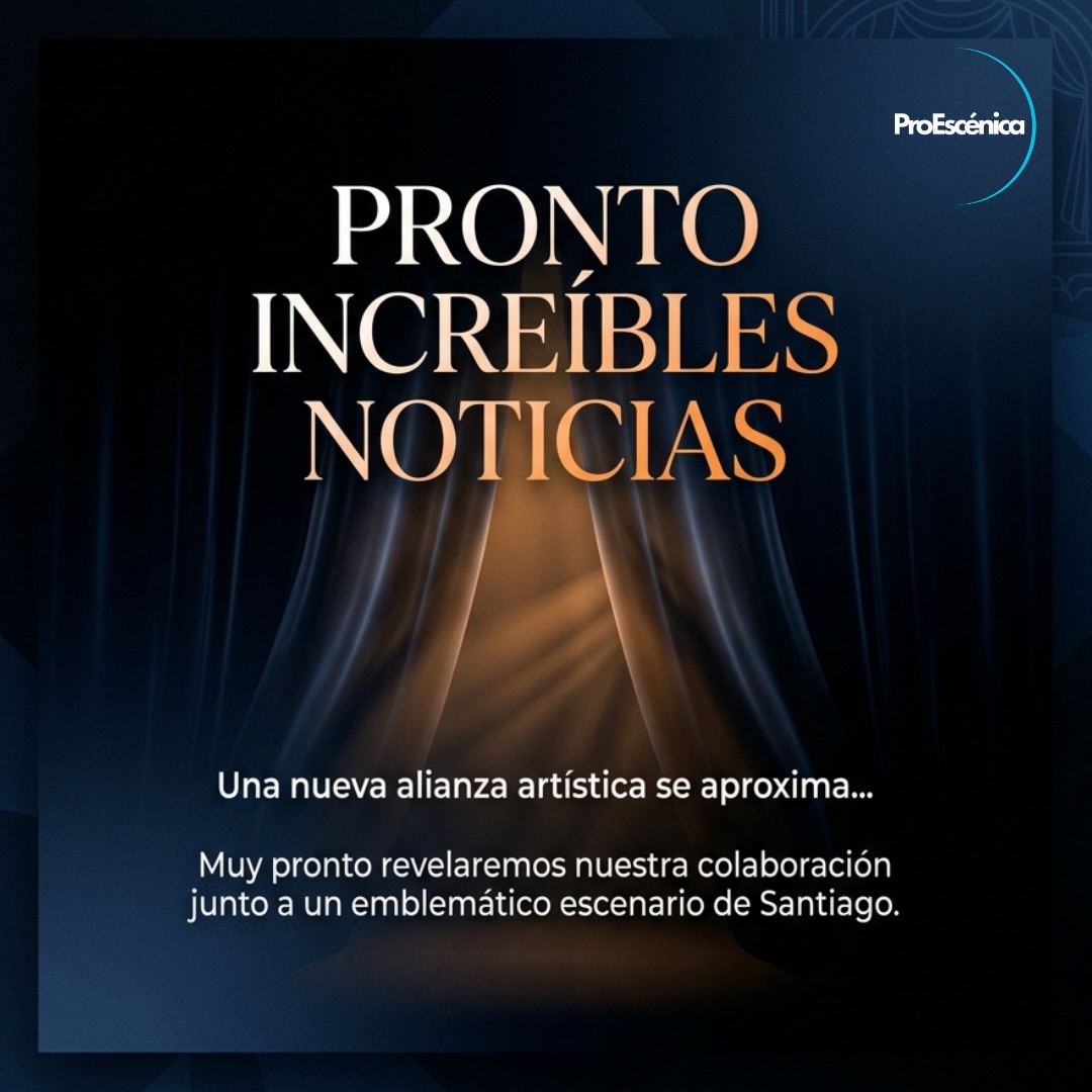 El telón está a punto de abrirse para revelar un nuevo capítulo. ✨
En nuestra constante búsqueda por aportar al desarrollo y enriquecimiento cultural de Santiago, nos hemos coincidido con un aliado que comparte nuestra misma pasión. Creemos firmemente que el arte es un motor fundamental de transformación y encuentro, y es precisamente esa convicción la que hoy nos impulsa a dar este gran paso. 🤝🎭
Esta próxima alianza estratégica reafirma nuestra misión fundacional: potenciar la escena artística, crear nuevos puentes para el talento y seguir construyendo una ciudad más viva a través de la cultura. 🏙️
Muy pronto revelaremos todos los detalles de este gran proyecto conjunto con uno de los escenarios más importantes de nuestra capital.
¡Manténganse atentos!