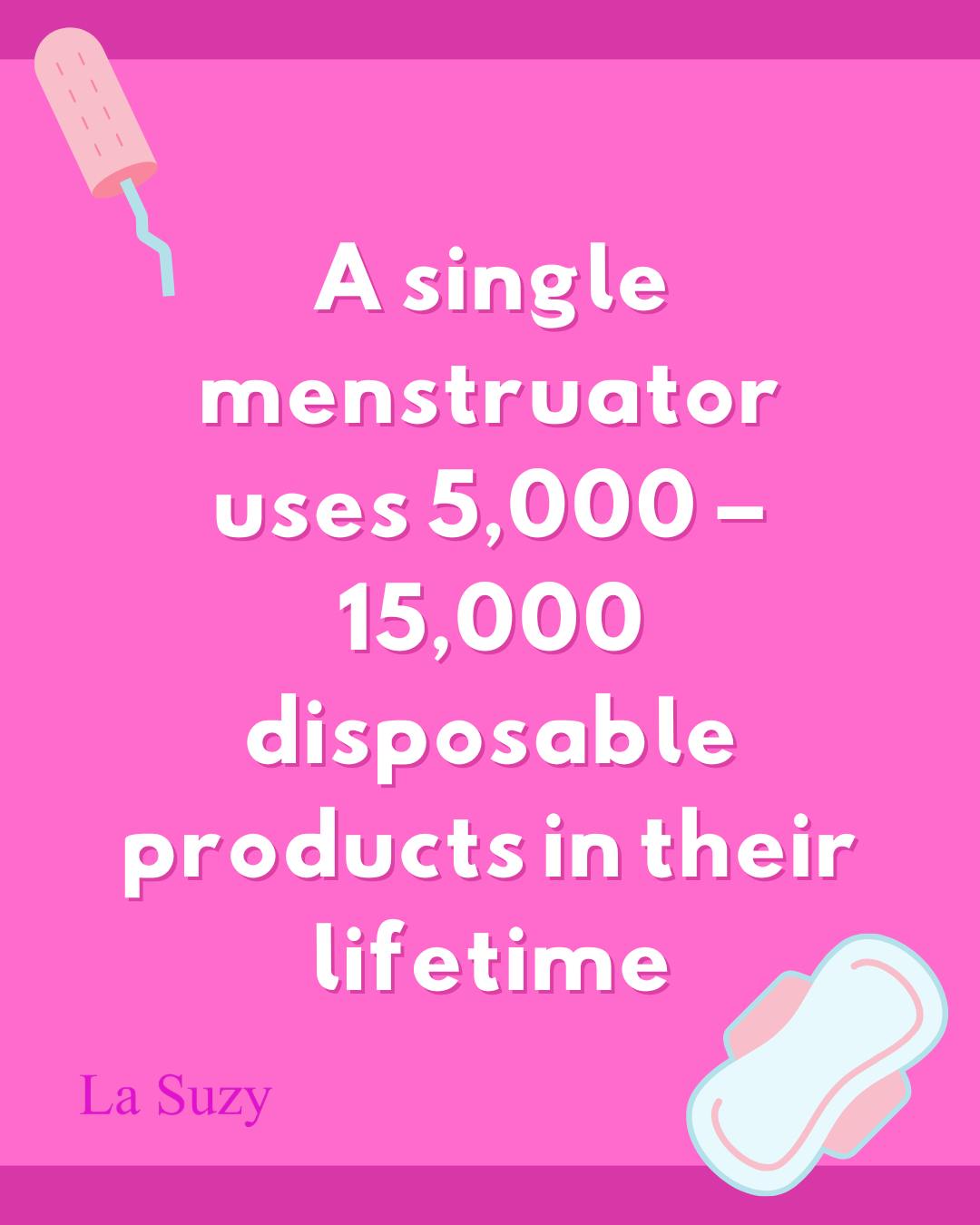 The average menstruator uses between 5,000–15,000 disposable products in their lifetime.
Let’s change the cycle. 🌱
#LaSuzy #PeriodProud #SustainablePeriods #BetterPeriods #MenstrualHealth #PeriodTalk #SustainablePeriods #PeriodCare #ReusablePeriodMat #EcoFriendlyLiving #PeriodRevolution #PeriodPositivity #SelfCare #WomenEmpowerment #HealthAndWellness #FeminineCare #MenstrualHealth #PeriodTalk #EndPeriodPoverty #PeriodProblems #PeriodSupport #ThatTimeOfTheMonth #CycleSyncing #PeriodStruggles #PMSRelief #FlowWithConfidence