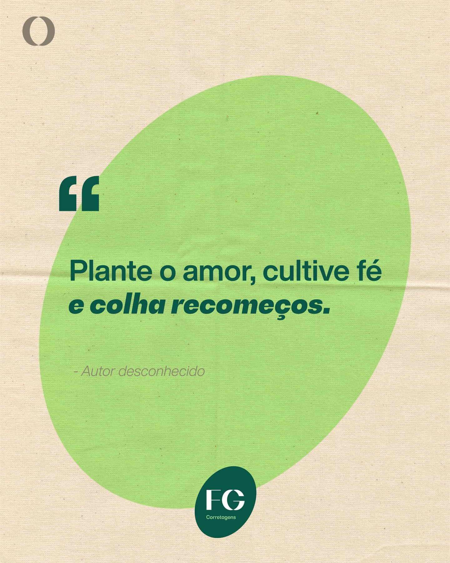 O plantio garante a colheita. Quem aí concorda?