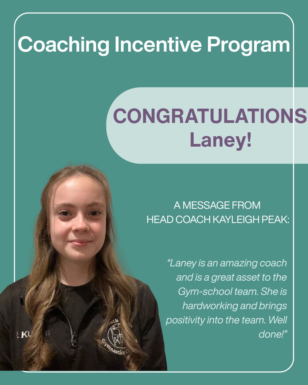 A HUGE CONGRATULATIONS TO LANEY! 👏
We're celebrating one of our brilliant coaches, Laney, who has topped the leader board for our Coaching Incentive Programme! This programme rewards outstanding coaching performance, and Laney's commitment truly sets the standard.
Here’s a message from Kayleigh Peak, our Head of Gym School:
“Laney is an amazing coach and is a great asset to the Gym-school team. She is hardworking and brings positivity into the team. Well done!”
Thank you for your fantastic work and enthusiasm, Laney! 🤩