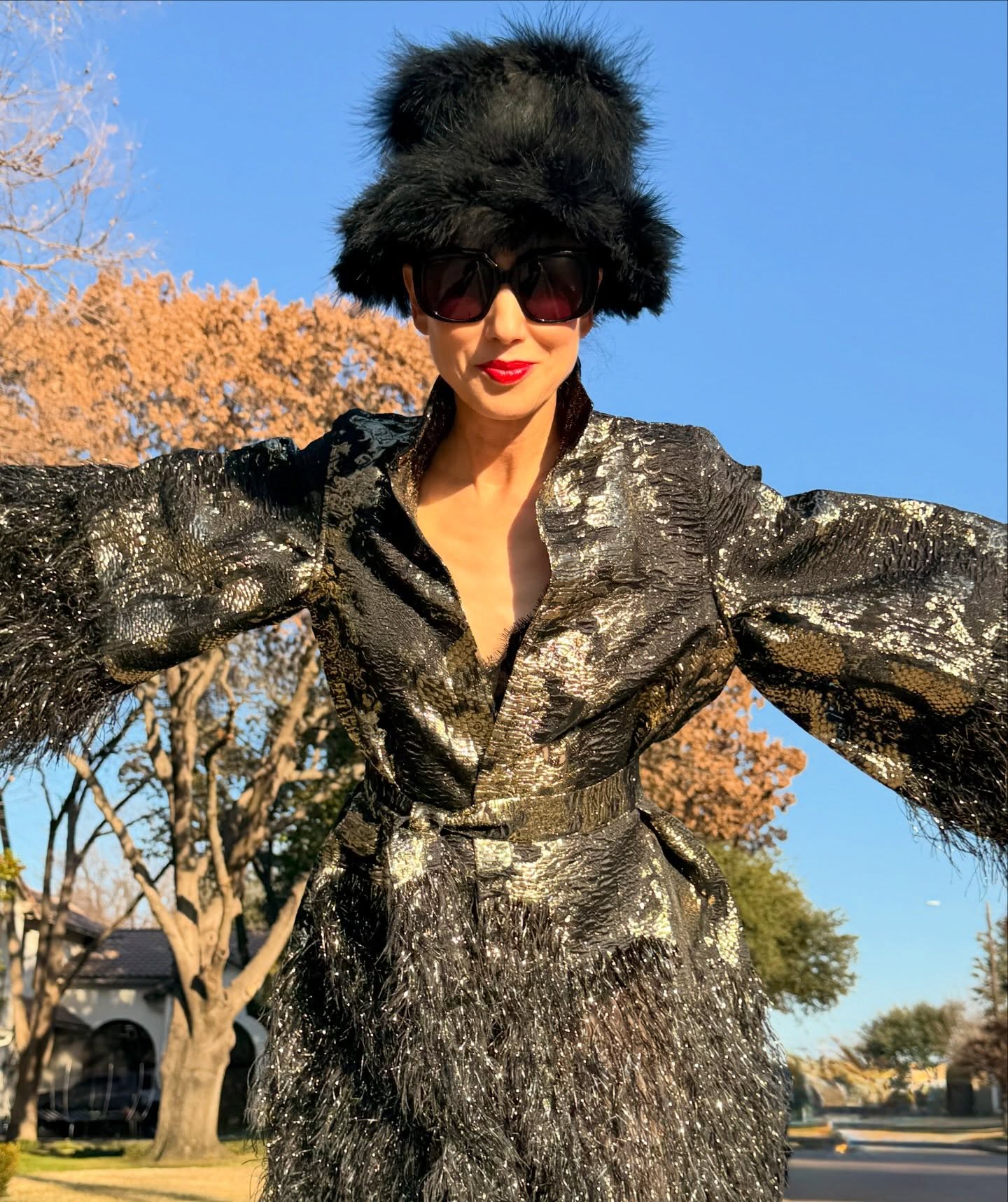 Who says I can’t wear this?
I felt like putting it on, so I did.
The real secret to aging well?
Getting so comfortable in your own skin that other people’s opinions become background noise.
And PS… my neighbors think I look fabulous.