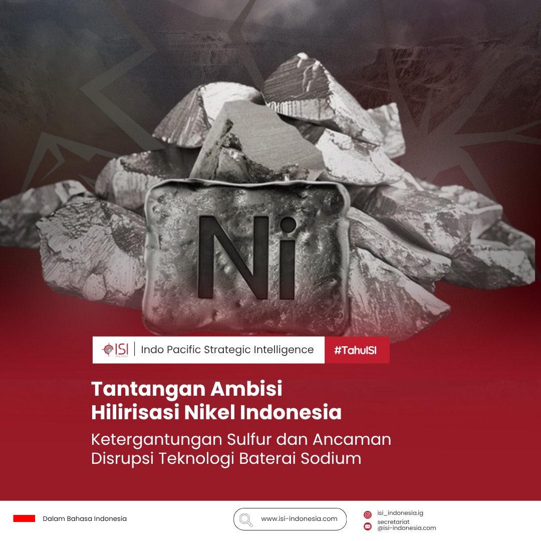 Hilirisasi nikel kita ternyata punya sisi gelap yang jarang dibahas: Sulfur.
Selama ini kita fokus ke cadangan nikel yang melimpah, tapi lupa kalau proses HPAL (High Pressure Acid Leach) itu butuh sulfur dalam jumlah raksasa buat melarutkan bijih nikelnya. Masalahnya? Kita masih ketergantungan impor, dan mayoritas datangnya dari kawasan yang tensi geopolitiknya lagi panas
Belum lagi disrupsi dari Sodium-ion battery. Begitu teknologi ini makin mass-produce, dominasi nikel di pasar baterai dunia bisa langsung goyang karena alternatifnya jauh lebih murah dan melimpah.
Indonesia lagi di persimpangan jalan. Punya sumber daya aja nggak cukup kalau rantai pasok pendukungnya masih rapuh dan kita nggak siap sama disrupsi teknologi.
Menurut kalian, strategi apa yang paling pas buat mitigasi risiko ini? Double down di nikel atau mulai lirik pengembangan baterai alternatif juga?
Baca juga lebih lanjut analisis lengkapnya di Commentaries ISI: The Nickel and Sodium Disruption Paradox.
--
Jangan lupa cek link di Bio untuk info lebih lanjut, Ya..
#TahuISI #IndoPacificStrategicIntelligence #NikelIndonesia #Hilirisasi #EVBattery #EnergyTransition #Geopolitik #EkonomiPertahanan