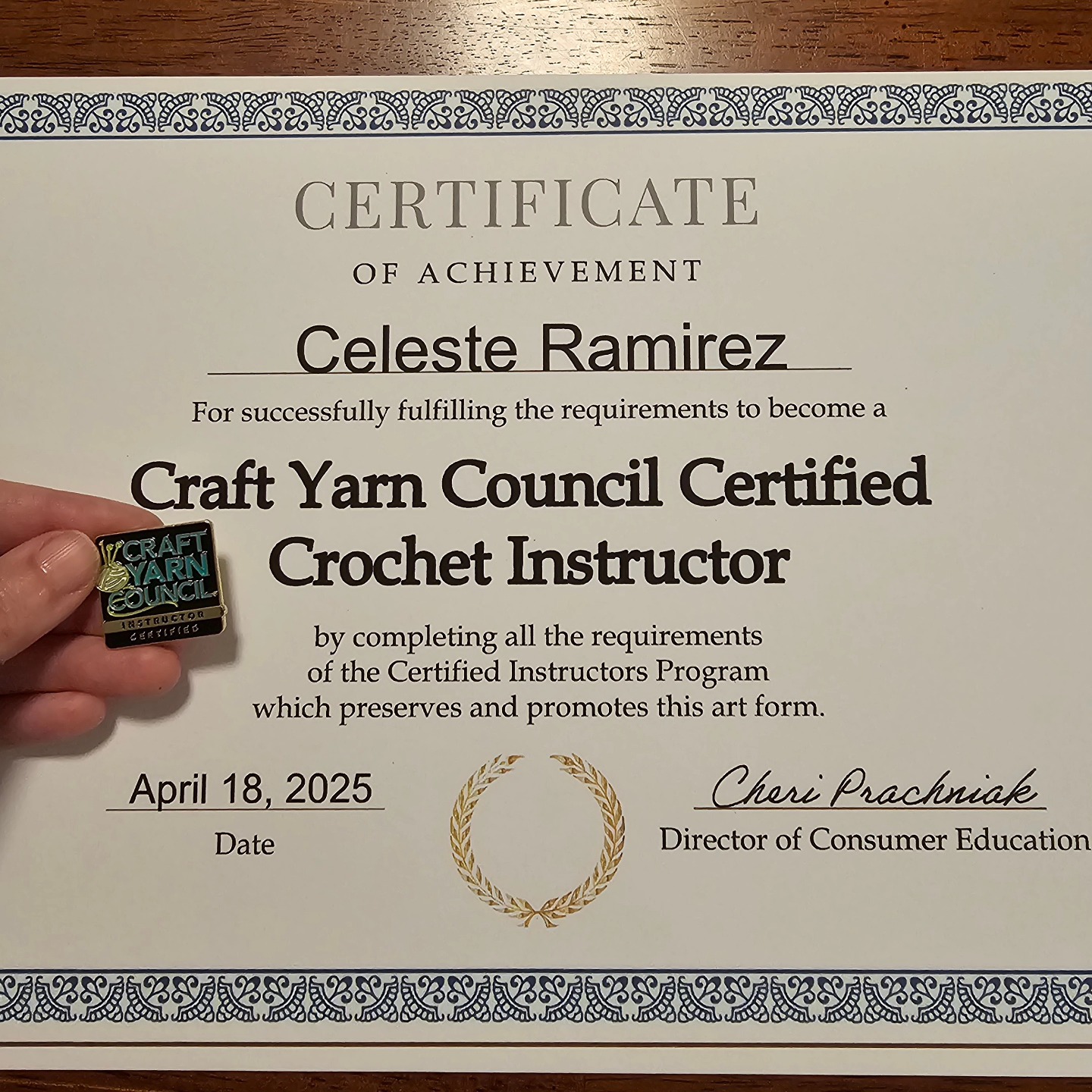 I am so thrilled to announce that I have passed the @craftyarncouncil Crochet Instructor I class and the @crochetguildofamerica Master's of Fundamental Crochet course.
Both of these classes were fun and challenging and I am a more competent crocheter and teacher for having completed them! Thank you to all those who put the time and effort into preparing the courses and grading my work.
Excited for the next chapter!!