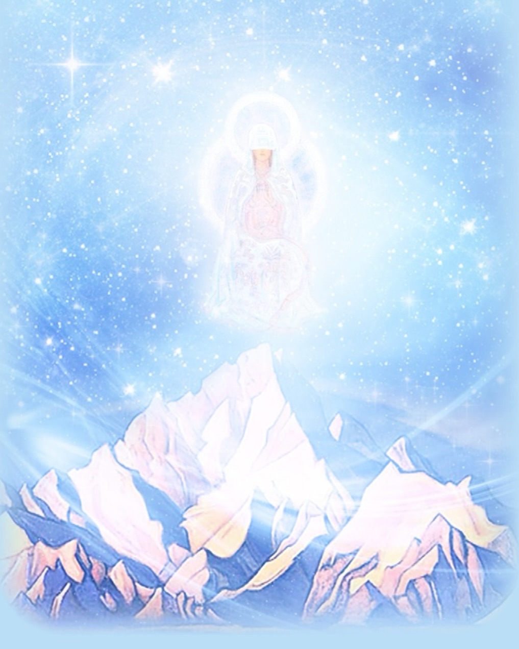 Divine mother of the world. She gave birth to Brahma, Vishnu and Shiva, the holy Trinity. Matter and spirit do not exist independent of her. She is celebrated in the 30th Pauri of the Japji -Aykaa Mai, and we celebrate her this evening as we enter the white fire core of the heart and step into the true grace of Divine Mother. #ekamai #japji #divinemother #masteryseries #mantrameditation