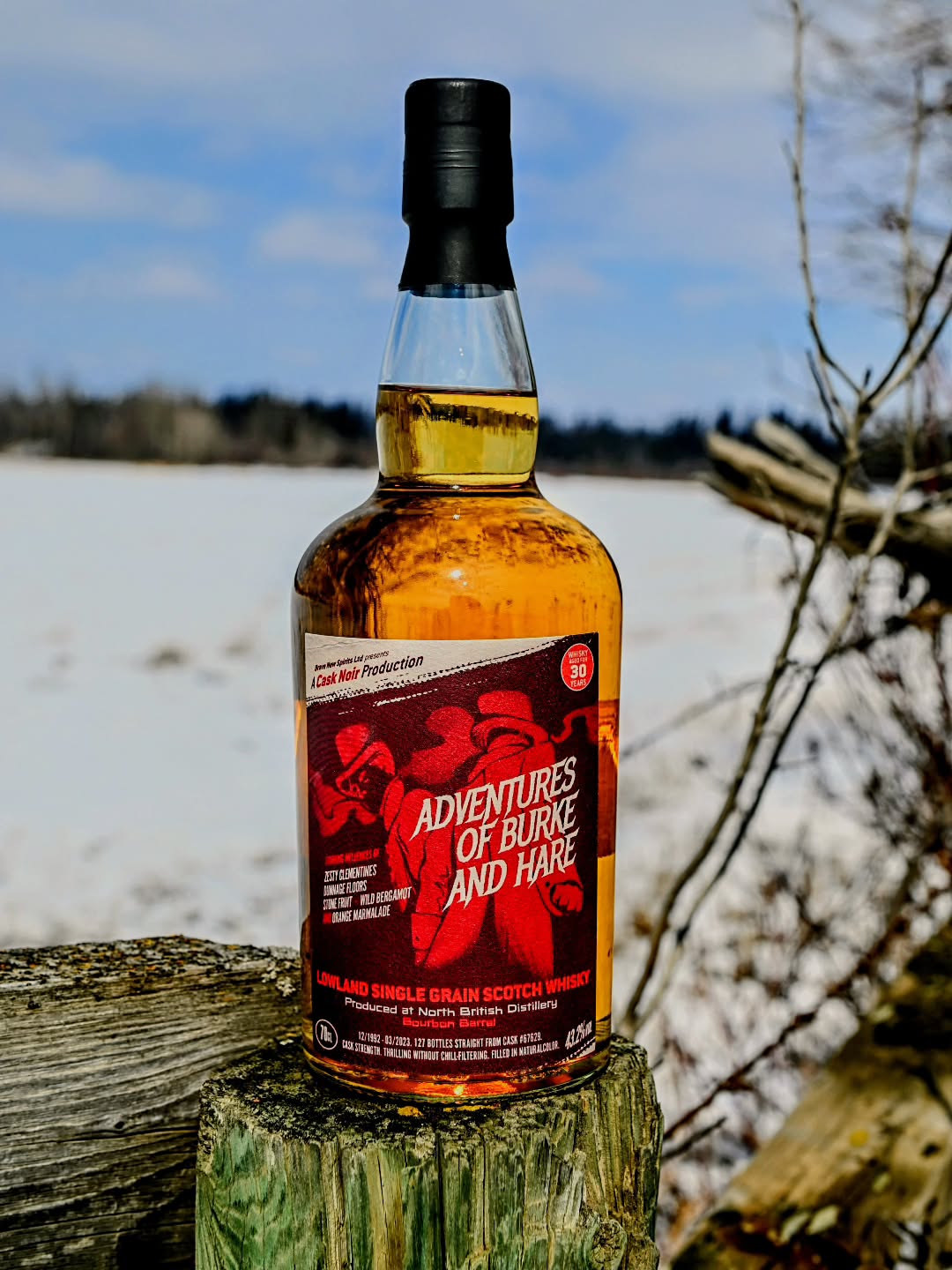 The Adventures of Burke and Hare....
I highly recommend you search for what exactly the happenings behind this title are. A famous story that I learned about a few years ago...
So fancy my Single Grain brain when I spotted this bottle recently at an auction and recognizing the name on the label, a quick search, and a very low bid that wasn't ever matched and boom, into my den it went.
A 30 year old North British single grain from @bns_whisky and their @casknoirwhisky line bottled at cask strength of 43.2% after 30 years in a bourbon barrel. This probably wouldn't have made it another year in the cask and the 30 year age statement is a round number.
I haven't been able to "dissect" this beauty yet so please dont "hang" me for it. I promise I will in due time and I wont "donate to science" except the science of good taste.
Oh in case you couldnt tell....I didnt take a break from posting. Can't stop wont stop!
.
.
.
.
.
#whisky #northbritish #bravenewspirits #murder #singlegrain