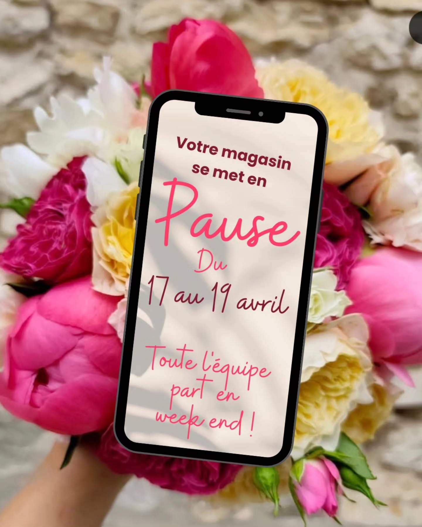 🧳🧳🧳🧳🧳🧳🧳
C'est avec un grand bonheur pour toute l'équipe que je vous annonce que le magasin sera exceptionnellement FERMÉ du vendredi 17 au dimanche 19 avril.
🕣En effet, après 3 ans et notre super voyage en Hollande, un petit week end 'cohésion' d'équipe nous paraissait tomber à pic, et le programme est déjà chargé pour passer un week end de folie !
On vous partagera quelques photos ☺️☺️
📅Le magasin sera ouvert aux horaires habituels mardi mercredi et jeudi, il vous sera possible de récupérer en amont vos commandes le jeudi sans aucun problème sur la tenue. ⌛
Le magasin n'a pas fermé une seule journée depuis 2 ans, même les jours fériés, nous avons conscience que pour certains ça tombera mal, mais nous ferons notre possible pour trouver une solution si besoin, et nous avons vraiment hâte de souffler, toutes ensemble, sans nous soucier de divers imprévus au magasin 🌸
Une belle pause avant le plus gros mois de l'année !
Belle journée à tous et .... Souhaitez nous un bon week end à... PARIS !!!!! 🫶
