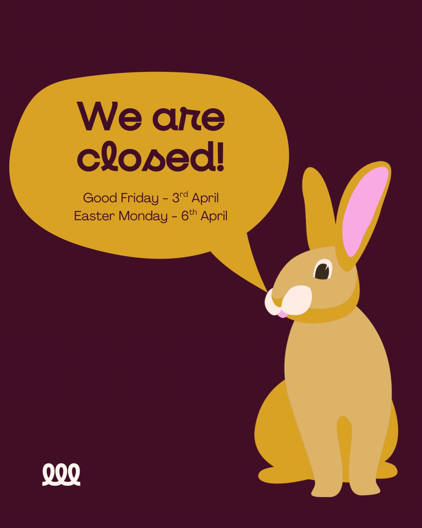 Closed for the Easter long weekend! May every one stay safe, have a restful weekend and spend time with those they love ❤️