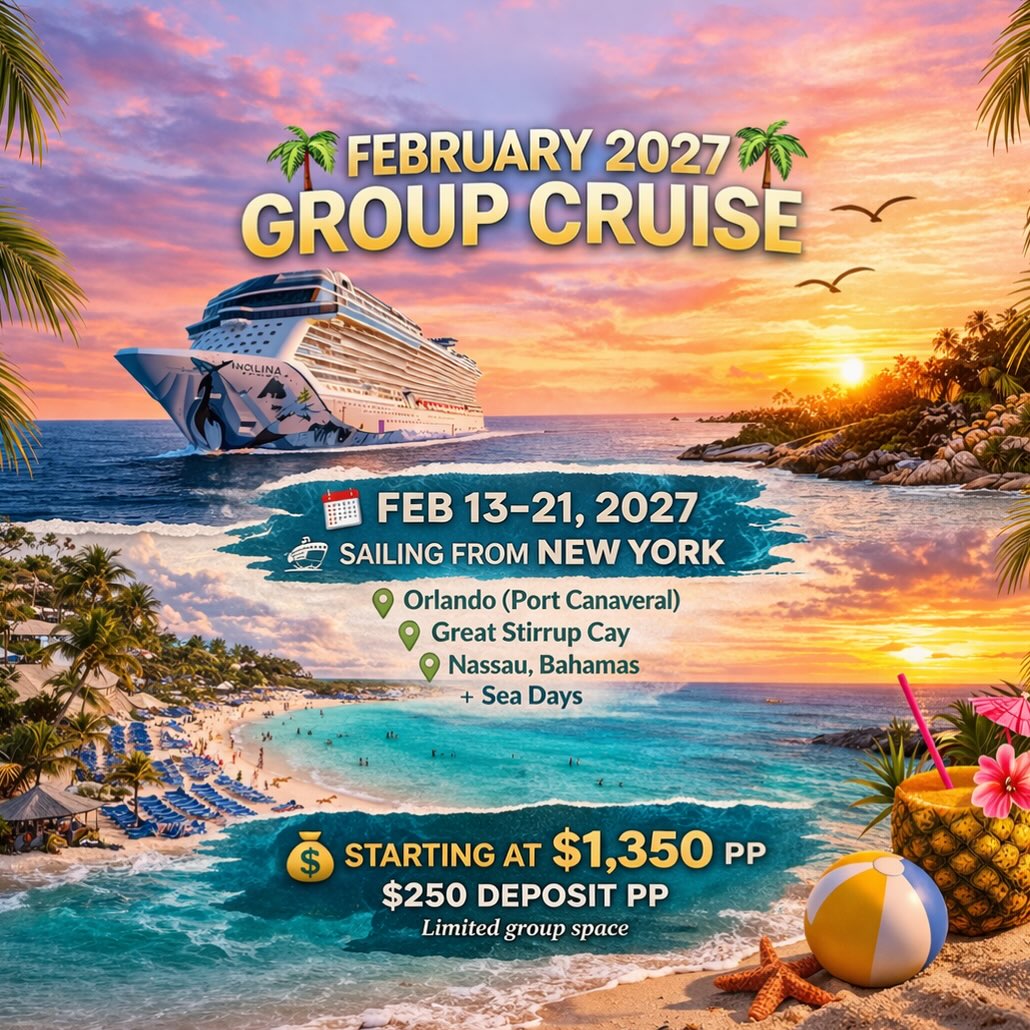 Wait… you can cruise to the Bahamas in February… from New York?! 🚢☀️
I am SO excited for everyone who has already booked their spot on this group cruise… and honestly, I’m just as excited for the memories you’re about to make 🥹
There’s something different about traveling with a group like this… it’s not just a trip, it’s shared experiences, new friendships, and having everything planned out so you can just show up and enjoy it all ✨
And if you’re wondering… yes, the ship is big enough that you can be as social (or not!) as you want. Join in on group fun or do your own thing — totally your vacation 🙌
If you’ve been thinking about trying a cruise or just want something fun to look forward to in the middle of winter… this is it
Spots are still open (for now 😉), so if you want the details, send me a message or drop a comment!
Let’s get you on board 🛳️
#GroupCruiseVibes #CruiseFromNY #WinterEscapeTrip #BahamasCruiseLife #TravelWithMe CruisePlanningTips FamilyCruiseFun CouplesCruise ValleyViewTravels CruiseVacation2027