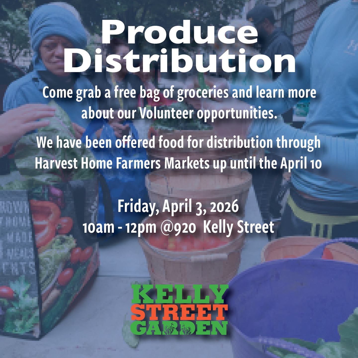 MAke it a ReaLLy Good Friday with a free bag of local organic farm proDuce FREE. Just bring a bag.