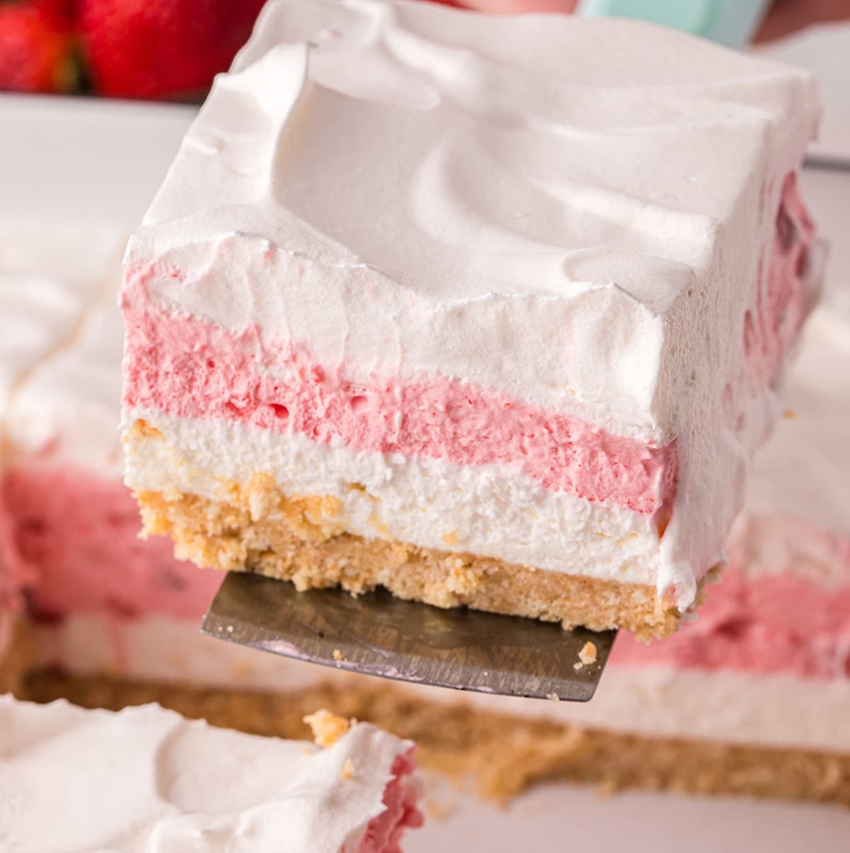 Say hello to our STRAWBERRY LUSH BARS 🍓✨
Layers of our classic sugar cookie crust, topped with a rich strawberry-infused cheesecake, smooth strawberry custard, and finished with fresh whipped cream.
Light, fluffy, and absolutely irresistible — the perfect sweet treat for spring! 🌸
✨ Available NOW in our showcase — come grab yours before they’re gone!