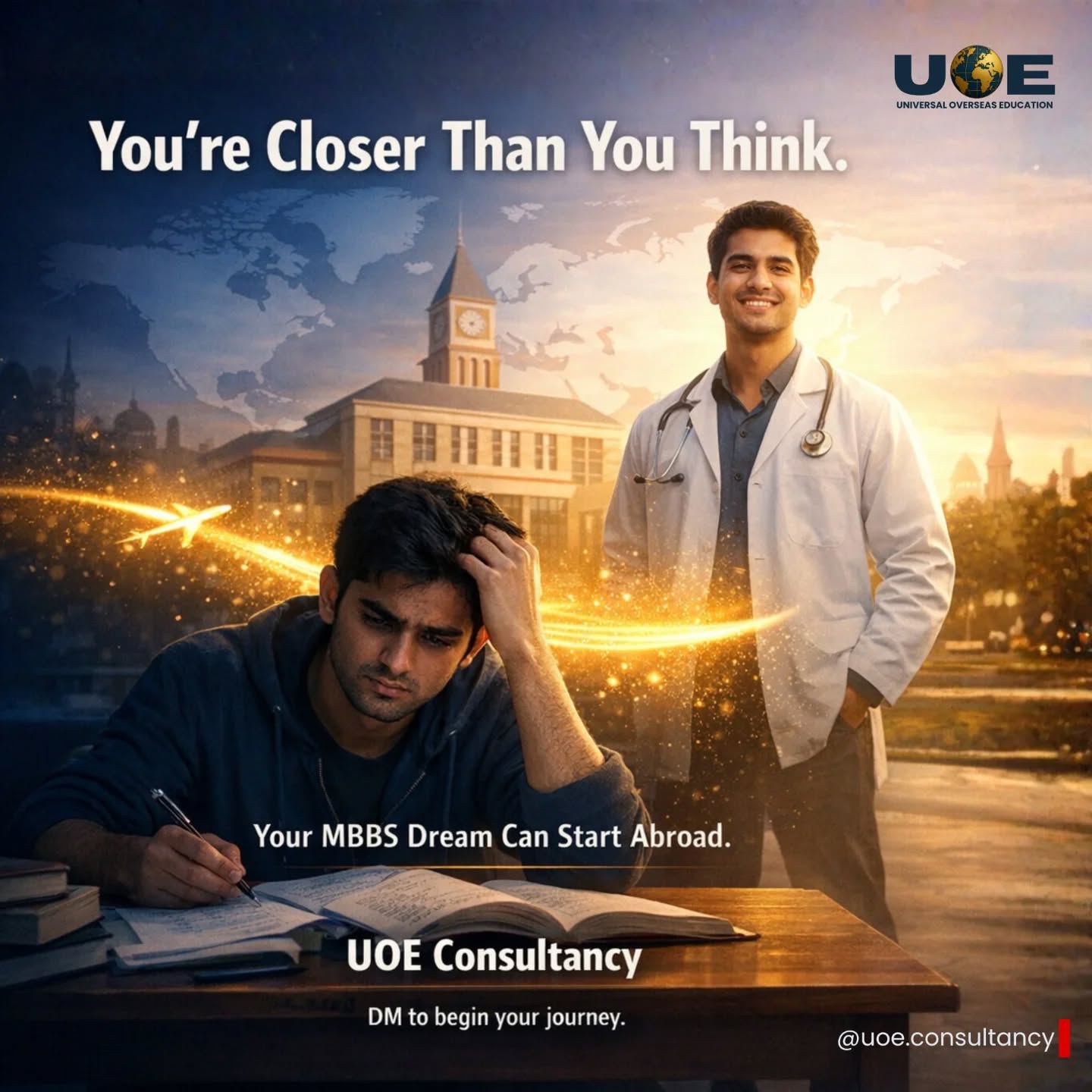 Becoming a doctor may feel far away… but the right path can bring you closer than you imagine.
With UOE Consultancy, students are starting their MBBS journey in globally recognized universities with complete guidance at every step.
📩 DM us today and take the first step toward your future.
#MBBSAbroad #FutureDoctor #StudyAbroadIndia #MedicalDream #uoeconsultancy