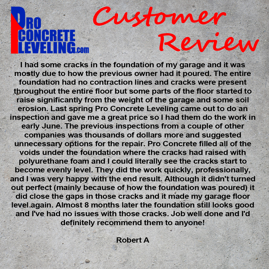 ⭐⭐⭐⭐⭐ Check out one of our most recent 5-Star Reviews! We regularly receive 5-star reviews from concrete raising and leveling customers in the Detroit, Monroe, and Toledo areas.
https://www.rfr.bz/i27f8e0
#detroit #toledo #monroe #michigan #ohio