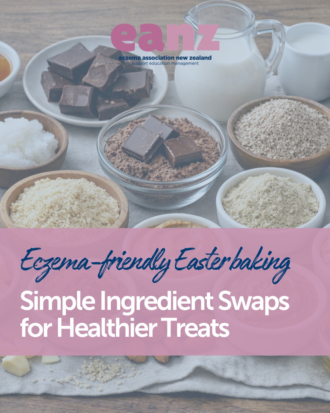 Easter baking season is here⌠and eczema friendly swaps are invited too. đŁ
If certain ingredients sometimes leave your skin feeling less than happy, a few simple swaps can make your Easter treats a little gentler without sacrificing flavour.
Think:
đŻ maple syrup instead of refined sugar
đž alternative flours like quinoa or brown rice
𼼠coconut oil or nut butters instead of traditional butter
đĽ plant based milks
Small changes can still lead to very delicious Easter baking.
Because living with eczema should not mean missing out on chocolatey traditions.
Swipe through to discover some easy ingredient swaps to try this Easter.
Read the full blog in our website, link in bio.
Remember: eczema triggers can vary for everyone, so always adjust recipes to suit your own sensitivities.
#eczema #eczemasupport #eanz
