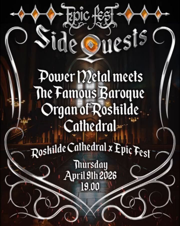 Only a week until a very special evening in Roskilde Cathedral!
In collaboration with Epic Fest and Roskilde Cathedral, I've arranged classic power metal pieces to be played on the 400 year old organ.
And this is not just any organ! - since the reformation in 1536, all danish kings - and almost all queens - have been buried at Roskilde Cathedral.
It's actually the place in the world with the largest collection of royal tombs in one church!
And now these pipes - that has played at most of these royal funerals - will play some heavenly power metal ballads 🔥
@epicfestdk
Arrangements by yours truly / organ played by Asbjørn Dalbjerg
Programme:
7:00 PM – Doors open
7:10 PM – Welcome & Introduction to the evening + reflection
7:30 PM – Power Metal Organ-Performance (45-50 Min.)
8:30 PM – Communion for those who wish to participate
8:50 PM – Musical Organ-performance
9:00 / 9:10 PM – The evening concludes with a prayer for those who wish to participate and a blessing from Daniella Anastasie Schilling.
10:00 PM – Doors close, thank you for joining us and have a fantastic Epic Fest here in Roskilde the next two days.