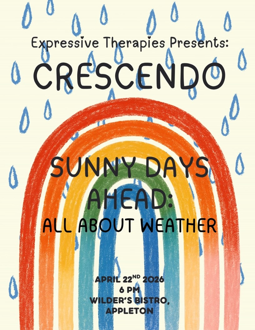 Join us Wednesday, April 22nd at Wilder's Bistro for our Spring CRESCENDO Concert! Our band members have been working hard the past 10 weeks to put together this awesome program - you don't want to miss out!
If you would like to join us, please call ahead to reserve a spot (920) 840-6333
#expressivetherapiesllc #alllabilitiesconcert