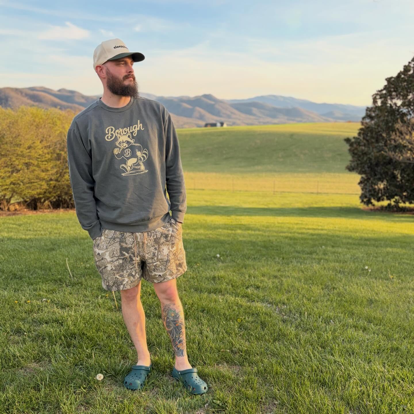 We heard your concerns and we can now CONFIRM that The Rad Crewneck looks great with mountains in the background. We hope this puts you at ease. Order yours today. ❤️🦝