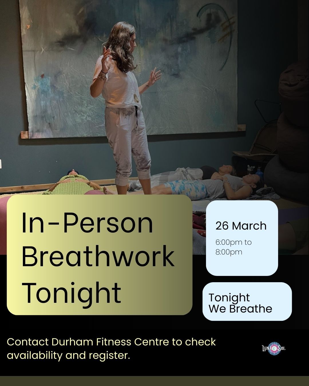 Tonight we gather to breathe.
If you feel called to pause, reset, and reconnect with your breath, we’ll be meeting this evening at Durham Fitness Centre.
A few spots may still be available.
#Breathwork
#luna_y_sol_1111
#BreatheTogether
#NervousSystemReset
#PresentMoment