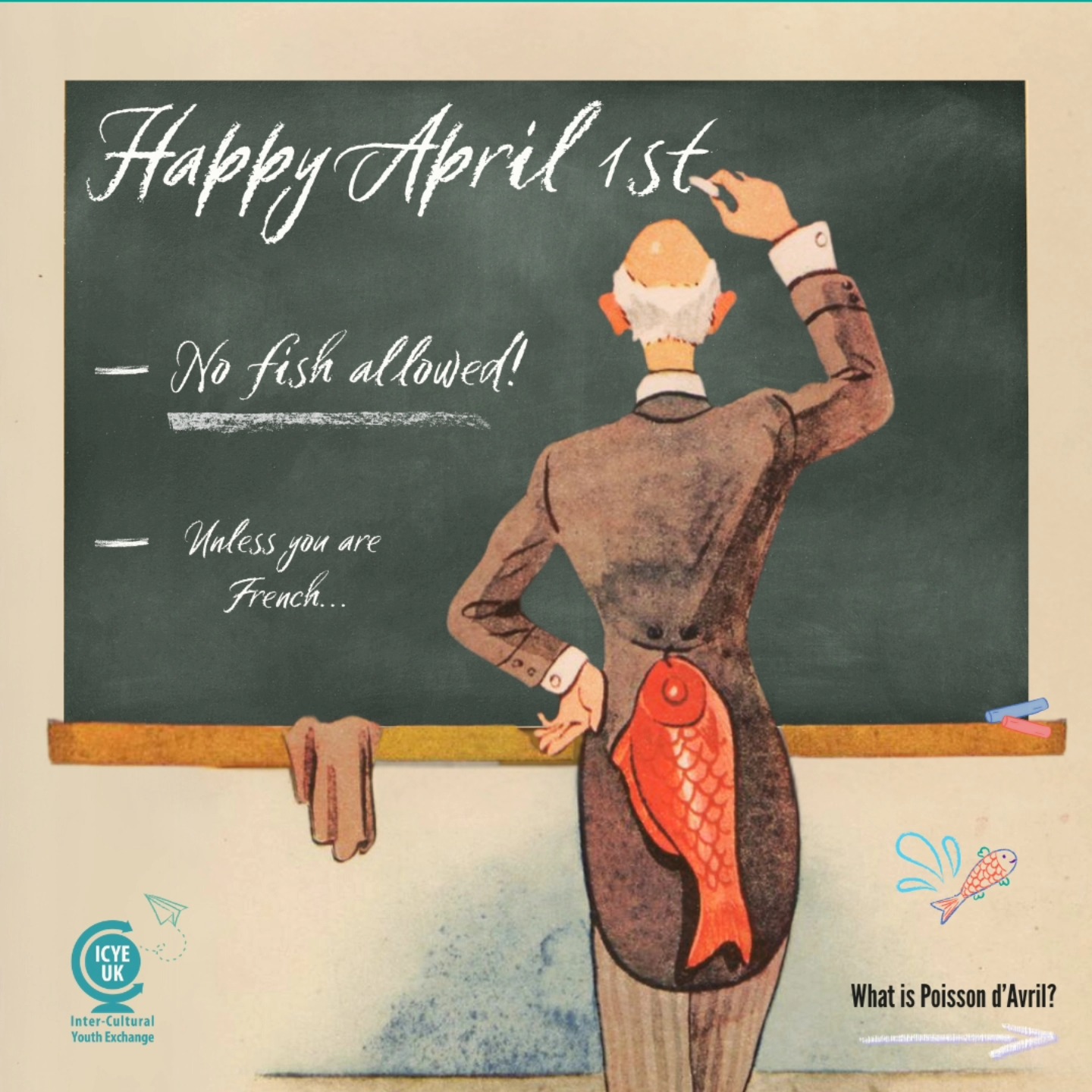 Happy April 1st! You might be expecting us to prank you with an announcement that ICYE just discovered the country of Genovia, and have been invited to send volunteers to the royal court 🤔 (all hail Anne Hathaway) ➡️
But no, instead, we want to introduce you to the French day of fish 🤗🐟
For Poisson d'Avril, a fish is a sign of affection, whether you receive it as a prank or as an absurd postcard 🐡💌
❓Why the fish❓
One explanation goes that back in 1564, king Charles IX changed the start of the year from April 1st to January 1st, messing with people's routine. They continued to exchange "boxing day" gifts on April 1st, but over time, the gifts became mock presents, often in the form of food.
The fish seemingly came into the picture due to April being within the period of lent; a time where the consumption of meat was forbidden while fish was permitted, leading to these food themed presents often containing fish.
This then evolved from real fish to fish-shaped food, fish toys, fish postcards and finally, cheeky paper fish on people's backs.
This is the most popular explanation we have found, though some speak about ancient Roman traditions, some relate the Christian symbol of the fish to the tradition, and yet another group relates the celebration to the beginning of the fishing season in France.
Whatever the reason, we hope you receive and give many fish today 💙🐟💙🐟
Happy April fool's.
Oh, and of course, the answer is click-bait 😉💻
#volunteering #culture #icyevolunteer #aprilfools #aprilfirst #prank #poissondavril