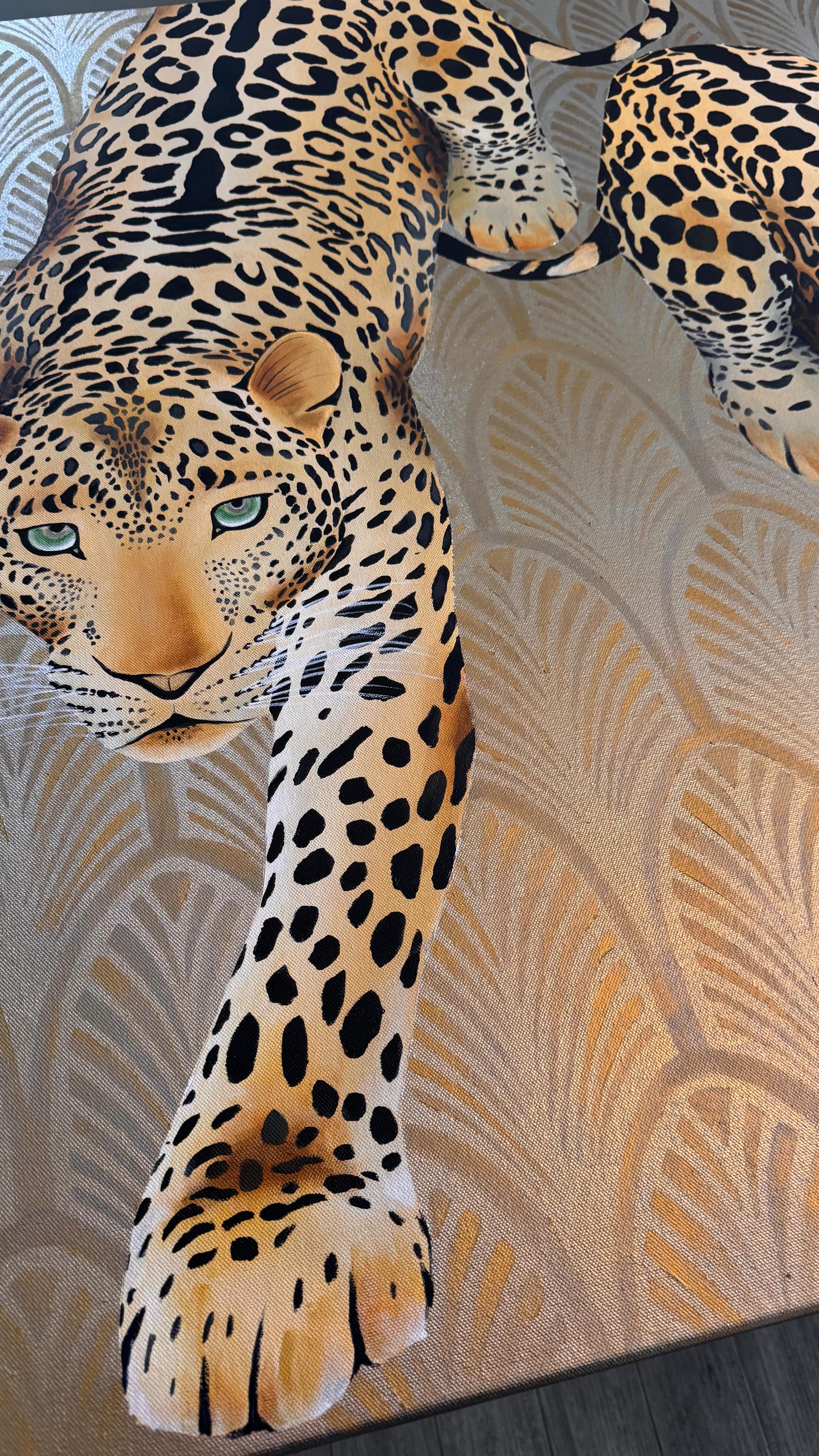 New commission complete …
Welcome to your new girls @sarafisher_1_
We wanted gold, bold and jaguars .. with the influence of Art Deco for a stairway statement piece!
I’m delighted with the result 🐆🐆🐆
Now for the complementing artworks 🎨
#commission #art #jaguar #painting #contemporaryartist