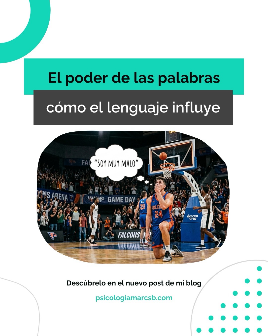 Últimos minutos de juego.
Recibes el balón… y aparece una frase:
“No la falles.”
Y aunque no te des cuenta, eso ya está influyendo en lo que haces.
Porque en psicología lo sabemos:
pensar también es conducta.
No es solo una frase.
Es algo que cambia tu atención, tu ejecución y tu toma de decisiones.
Y además, las palabras no van solas:
“fallo” → “error” → “inseguridad” → “evitar”
Por eso, no se trata de pensar en positivo.
Se trata de usar el lenguaje de forma funcional.
📌 Guarda esto para el próximo partido:
✔️ Cambia esto:
“No la falles”
👉 Por esto:
“Concéntrate en el gesto”
✔️ Cambia esto:
“Qué malo soy”
👉 Por esto:
“He fallado, ¿qué ajusto?”
✔️ Cambia esto:
“Siempre me pasa lo mismo”
👉 Por esto:
“En esta situación, ¿qué puedo hacer diferente?”
No cambia la situación.
Cambia tu conducta.
Y eso cambia tu rendimiento.
📖 Tienes el artículo completo en mi blog, donde lo explico en profundidad.
📩 Si quieres trabajar esto de forma individualizada, escríbeme “RENDIMIENTO”.
#psicologiadeportiva #rendimientodeportivo #dialogointerno #mentalidaddeportiva #entrenamientomental deporte psicologia altorendimiento