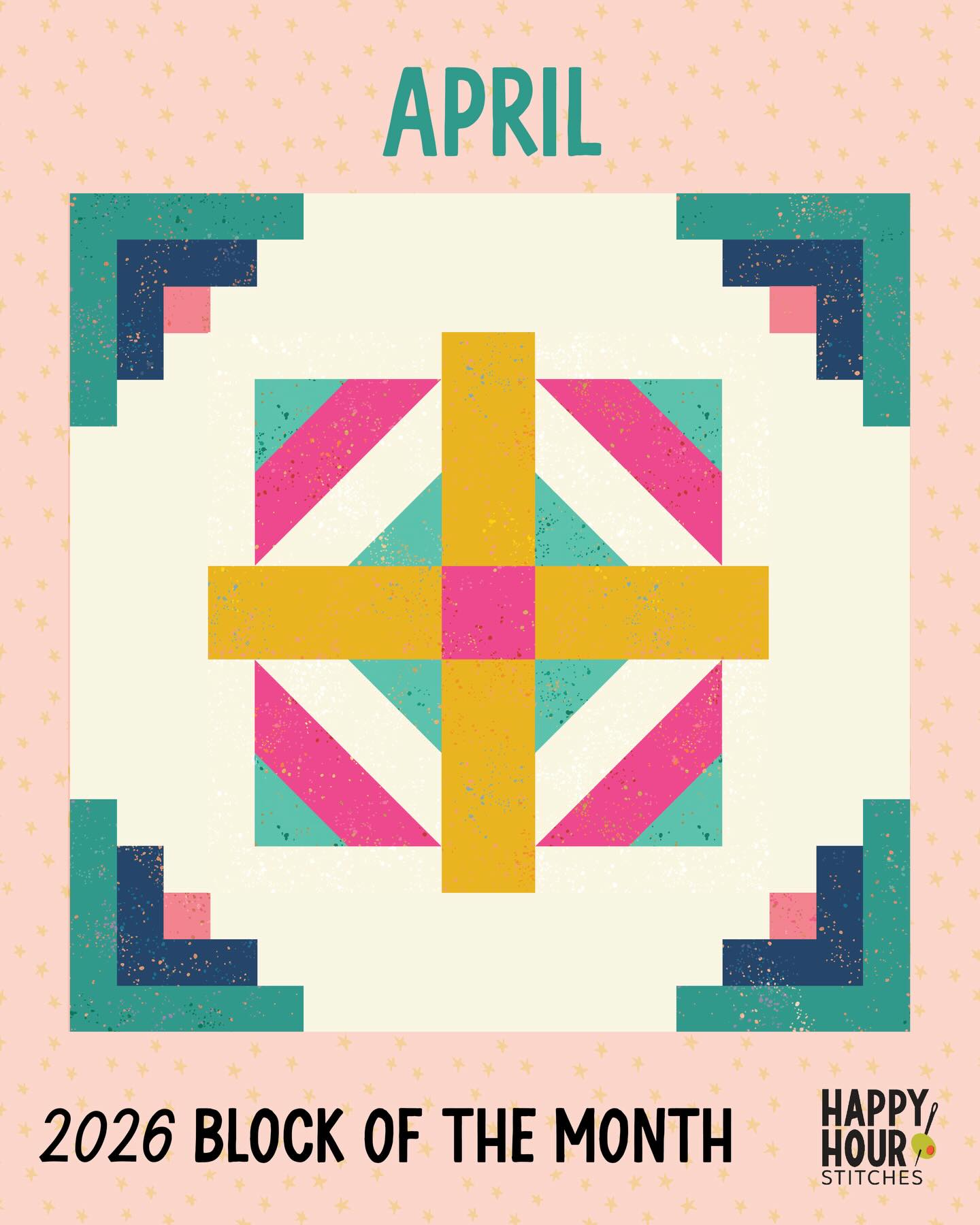 Happy April! And happy Block 4 release day for the 2026 Happy Hour Stitches Block of the Month! 🎉 ✂️ 🧵
If you’re participating in this Block of the Month, you can access this pattern through the BOM website (info in your email). Not signed up yet? No problem! Just click the link in my bio to sign up!
#hhsbom2026 #HappyHourStitches #hhstitches #blockofthemonth #mysteryquilt