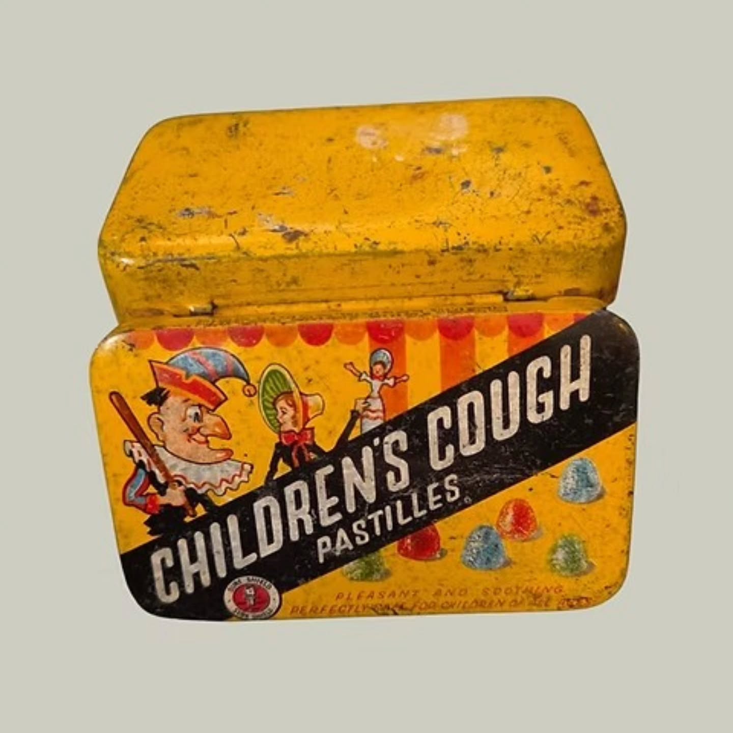 Vintage Children’s Cough Pastilles Tin – “Sure Shield” – 1930s to 1950s | https://share.google/VhSjV4RdEjZ0BjY9a #stufftoyouandme