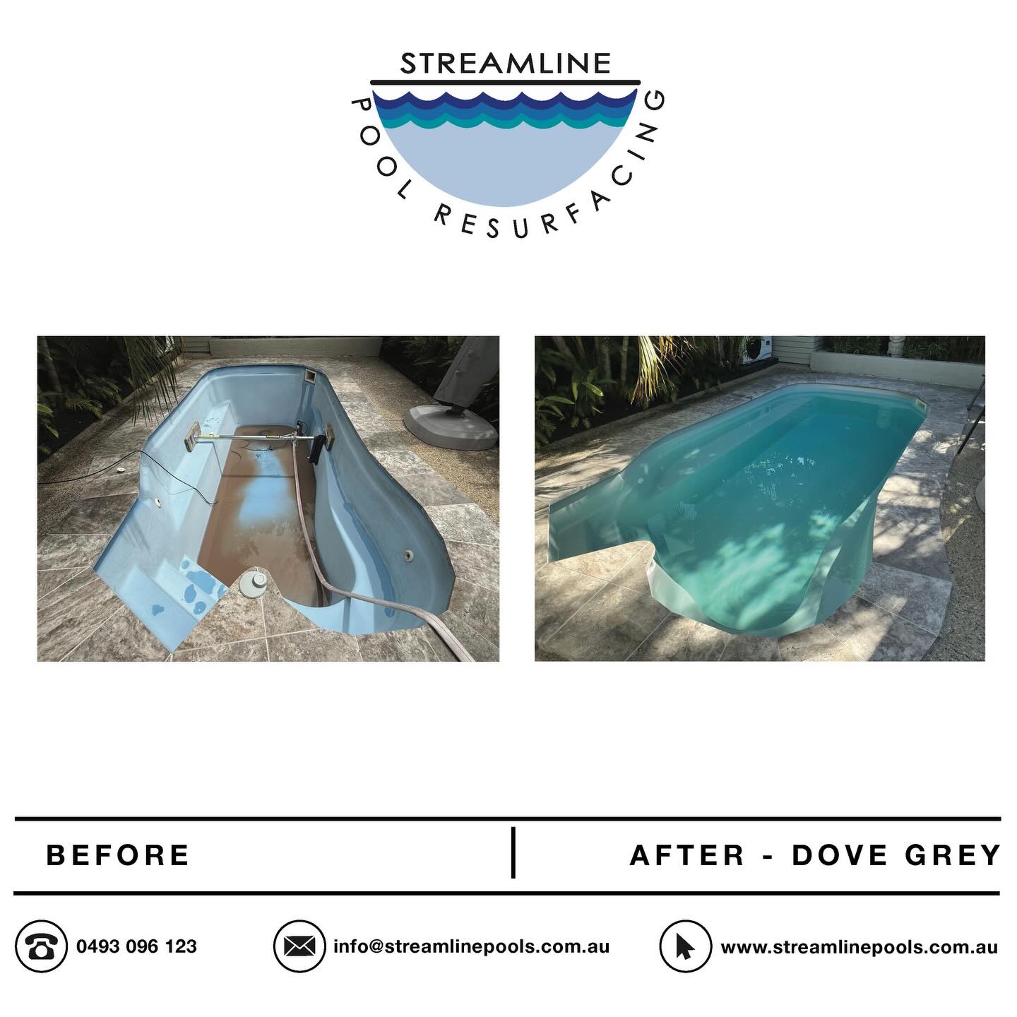 Dove grey seems to be a popular color choice lately, another before and after of a recently completed repaint located in Tewantin, Sunshine Coast
.
.
.
#streamlinepoolresurfacing
#resurface #swimmingpool
#australianbackyard #maintenance