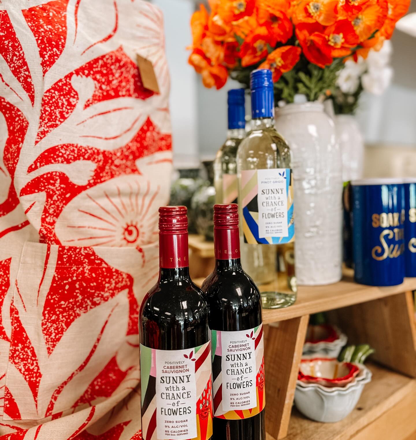 Sunny with a chance of flowers all season long! We have turned the page and gone full Spring/Summer in the Market!
Find all@of your seasonal home goods, clothing goodies, candles and more daily!