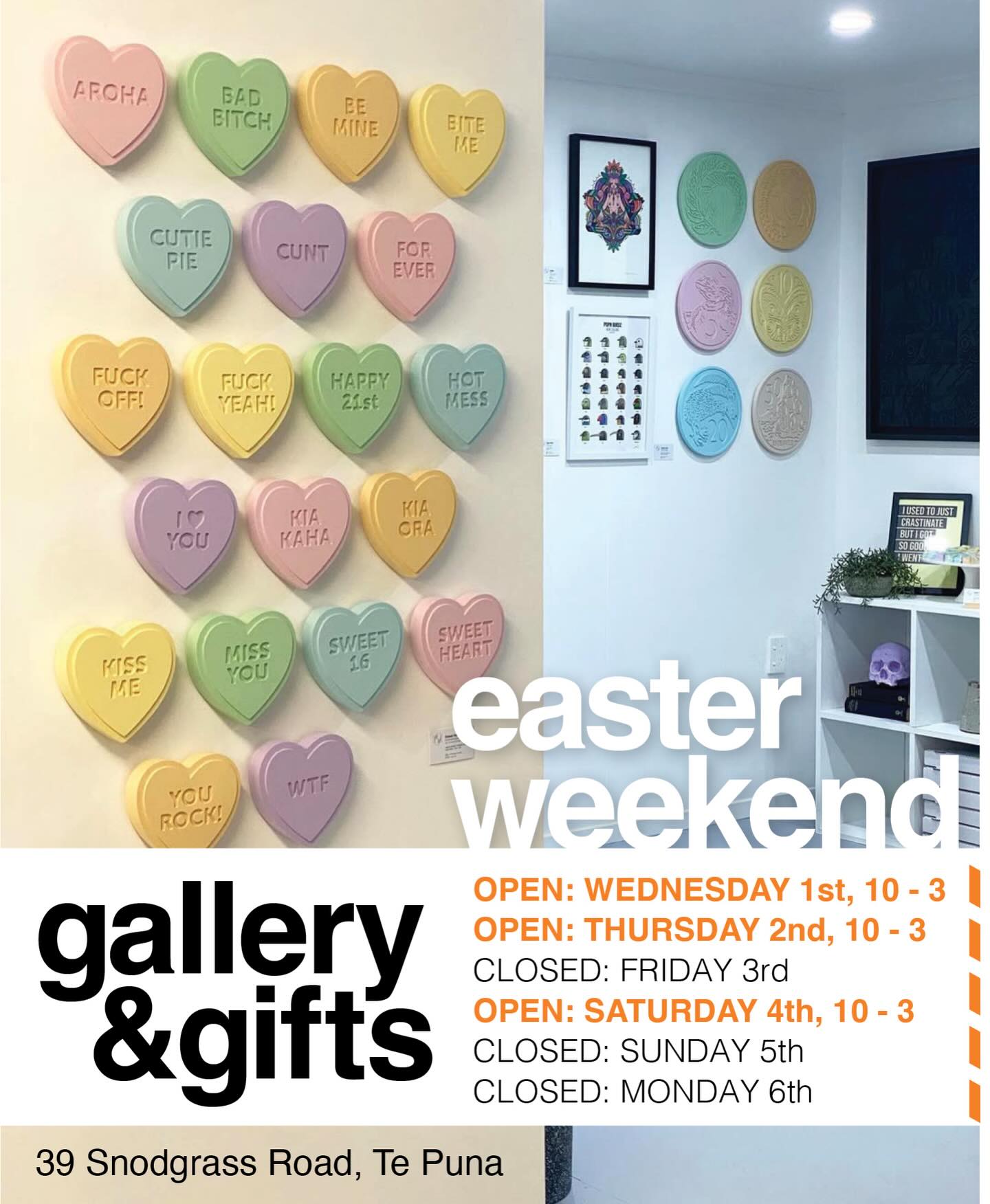 Easter weekend is almost here 🐣
If you’ve been meaning to come and check out the gallery, this could be the perfect excuse.
Take a look at our opening hours above 👆🏼
One Lane Bridge Gallery & Gift Shop