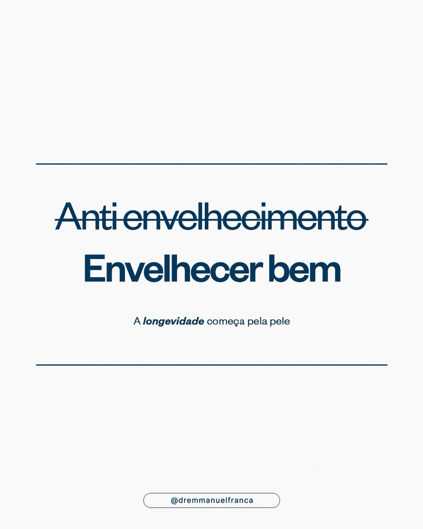 Envelhecer não é algo a ser combatido, é algo a ser compreendido e bem conduzido.
Quando falamos em envelhecer bem, falamos de longevidade, qualidade da pele e planejamento ao longo do tempo. Não é sobre apagar o tempo, mas sobre acompanhar cada fase com estratégia, cuidado e naturalidade.
A dermatologia evoluiu e hoje o foco não é mais “anti-envelhecimento”, mas sim gestão inteligente do envelhecimento.
Porque a forma como você cuida da sua pele hoje impacta diretamente como ela estará amanhã.
Dr Emmanuel França
Dermatologista
CRM 5999
RQE 636
📍Skin Prime - Riomar Trade Center - Torre 3 - Sala 1905
☎️ (81) 3036-4040