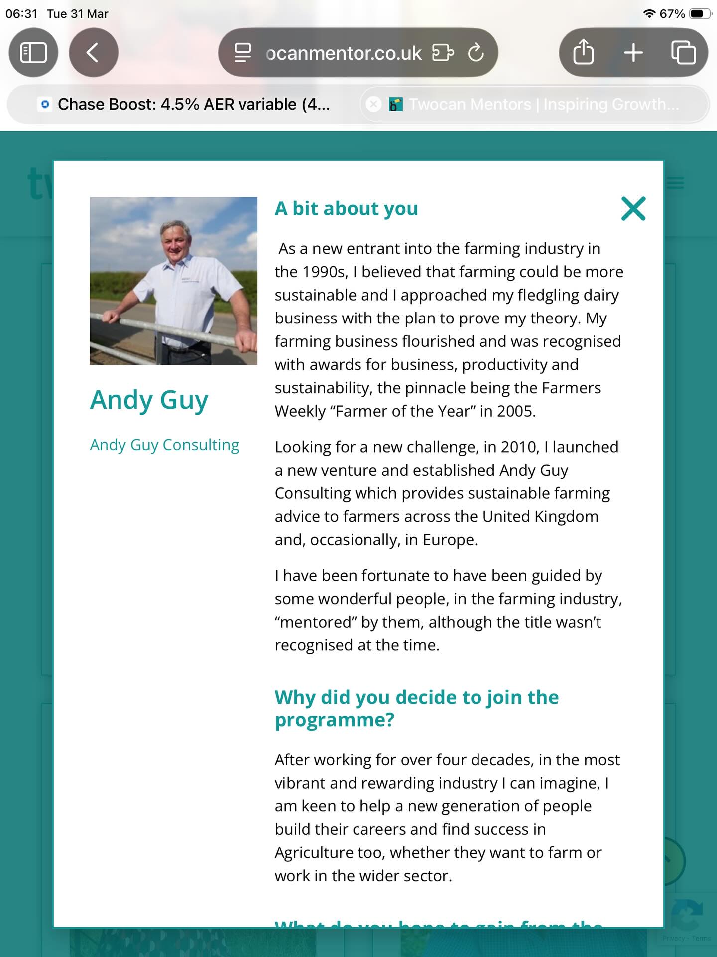 While at Groundswell, last year, I met Helen from Twocan Mentor and I attended a training session to become a mentor, a short while later. This week I had my first meeting, online, with the young woman that the Twocan algorithm matched me to.
We had a really constructive first call, the first of six if all goes well. I’m looking forward to being part of this programme and putting a little back into the industry that has been very good to me throughout my career.
I’d heartily encourage others to look at this, whether you see yourself as a potential mentor, mentee or both.
https://twocanmentor.co.uk/