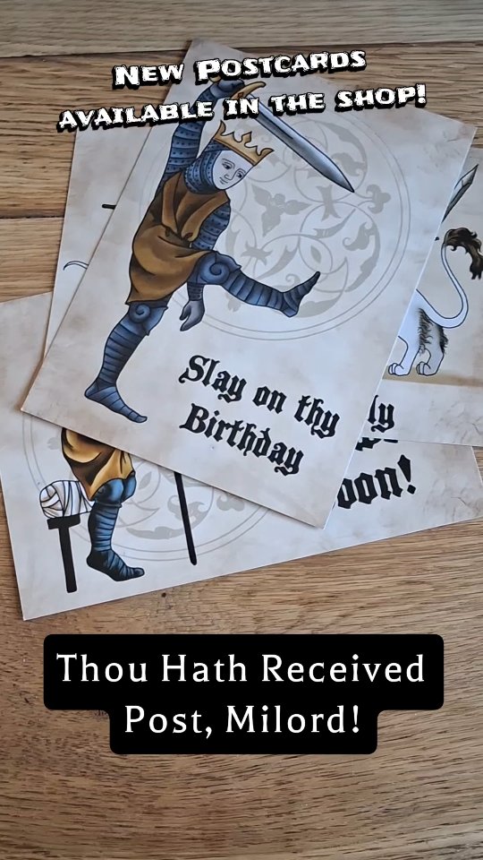 Working around the clock to give the shop it's first spring update! Along with a whole bunch of new stickers, there's also these hilarious postcards, each with a personal note of affection 😉
Head on over to SandyButchers.com/shop to check out all the nee goodies! More coming soon 👀
#newstock #artmerch #greetingcard #medievalmeme