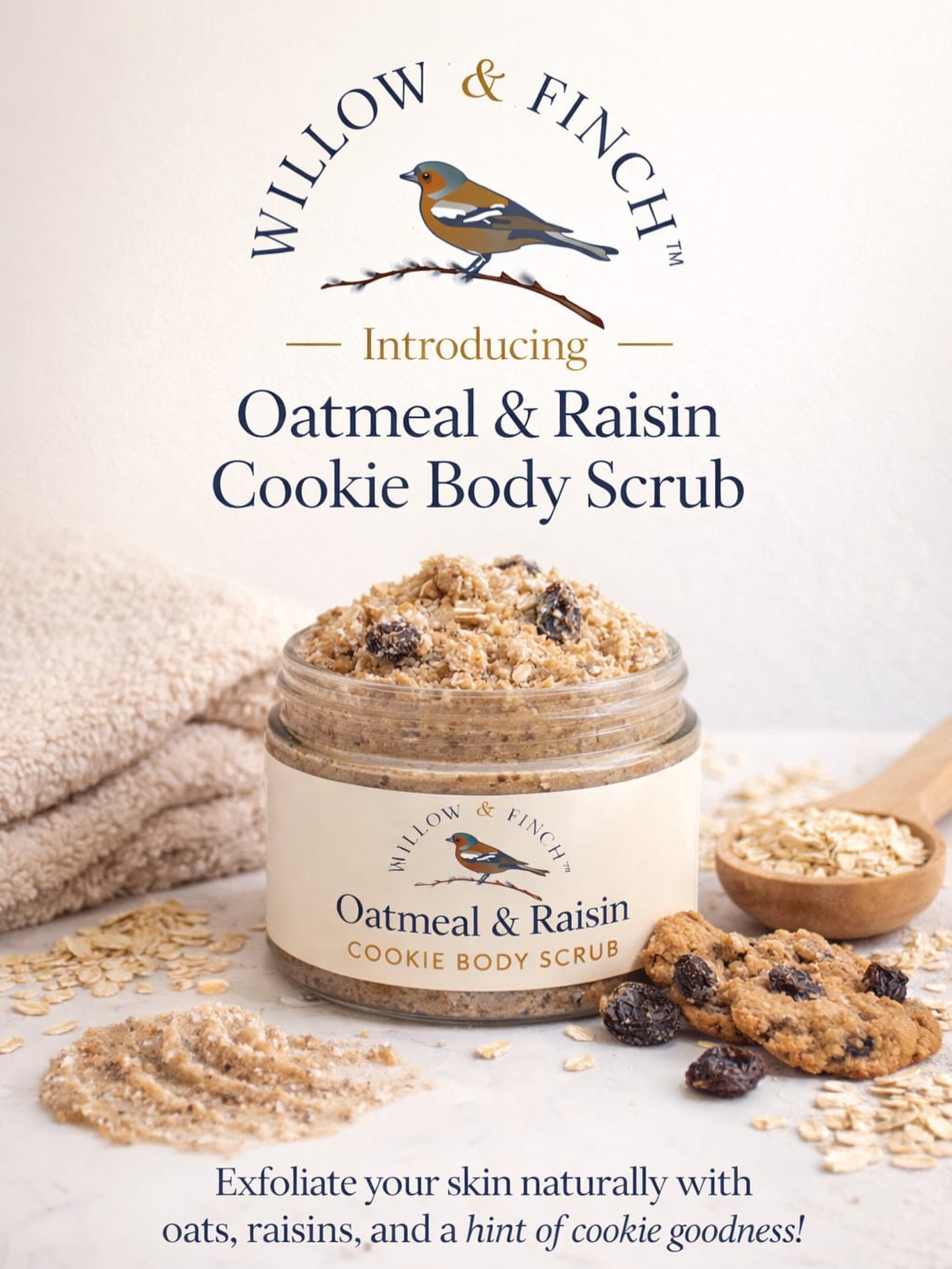 Introducing something a little different from the @willow_and_finch kitchen…
Our Oatmeal & Raisin Cookie Body Scrub blends the comforting goodness of oats with gentle exfoliating benefits, leaving skin feeling soft, smooth, and lightly scented with those warm, bakery notes you know and love.
Crafted with the same care we bring to every batch, this indulgent treat is designed to elevate your everyday routine into something a little more special.
Because great ingredients shouldn’t stop at the kitchen.
#AprilFools