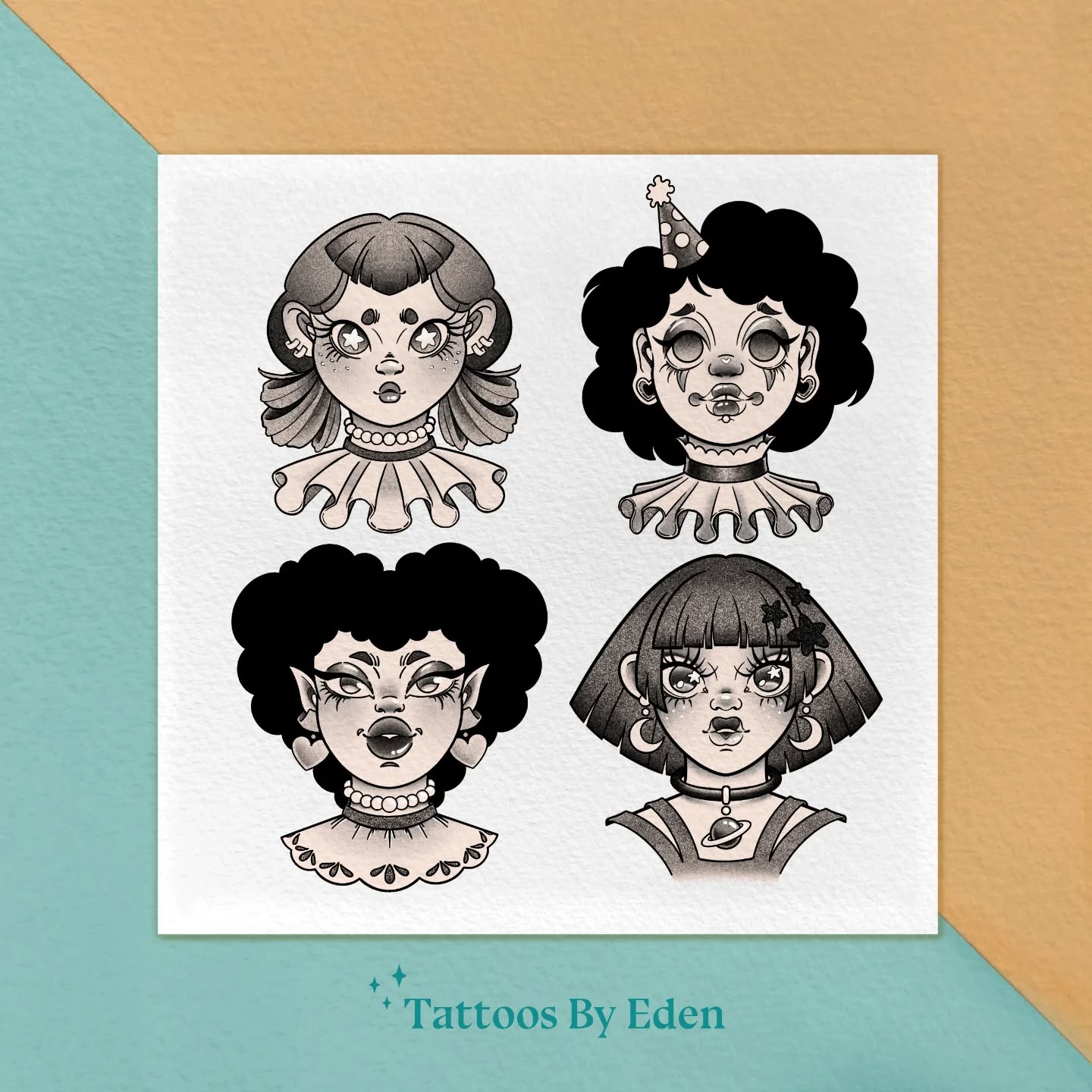 Some less colorful options of my flash. Color is not for everyone and thats okay!🖤 Do you prefer your tattoos with or without color?
DM or email to book. 💌
-----------------------------------
#flashtattoos #clowngirl #cutetattoos #tattoodesıgn #availabletattoo
