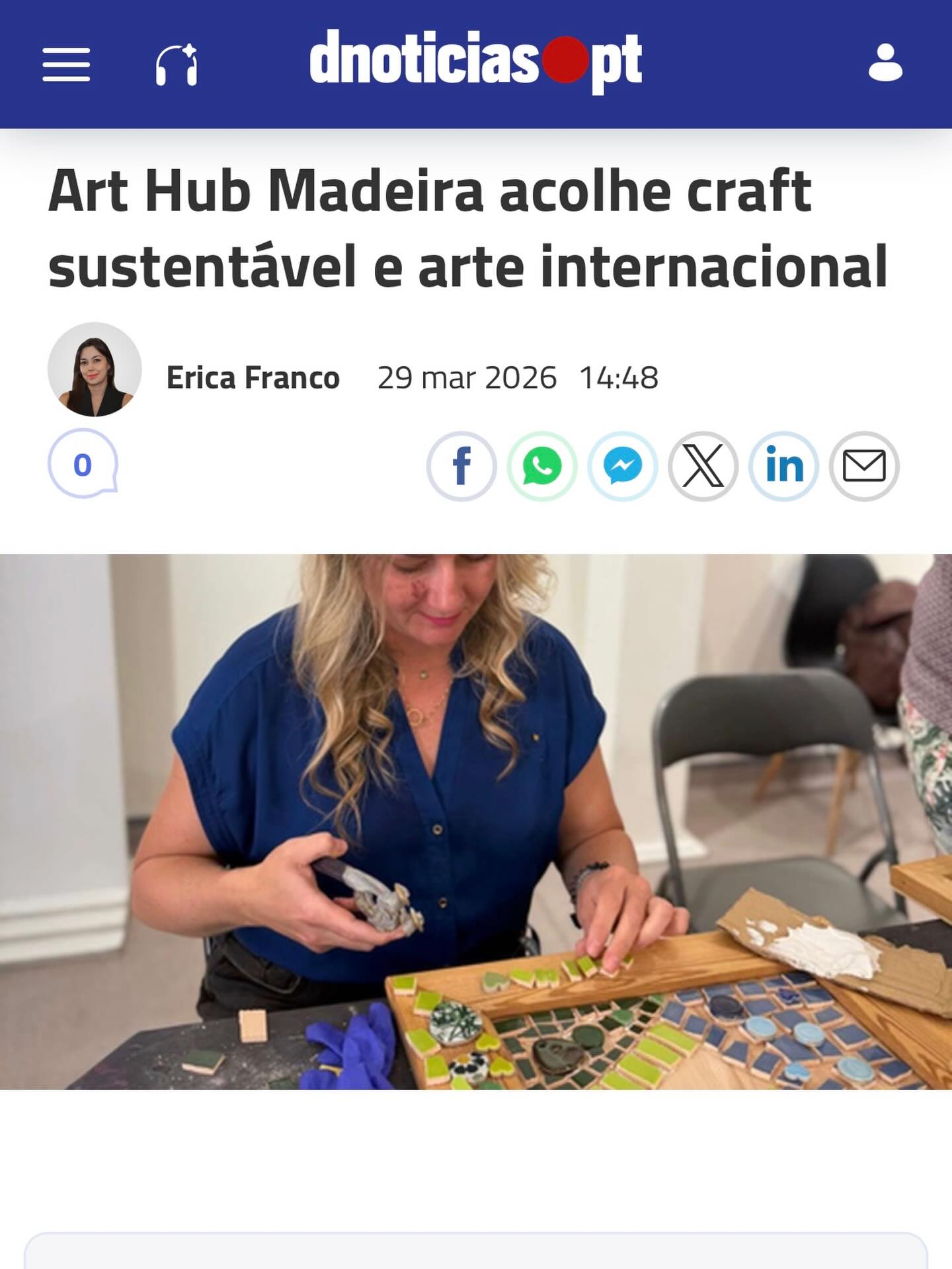 And more news about our last Craft Happening “Madeira Viva.Sustainable mosaic Lab” @craftwork4all are coming… now supported by @dnoticiaspt … obrigada @mishka.art.design @natalysecretplace #arthubmadeira #craftwork4all #artemassociation #artcentercaravel
