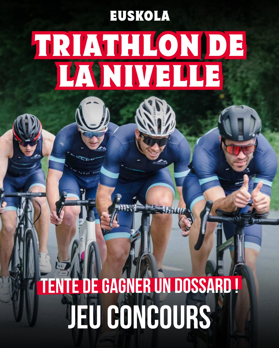 JEU CONCOURS x TRIATHLON DE LA NIVELLE 💥
On vous fait gagner 1 dossard pour participer à la course de votre choix entre XS, S ou M, le week-end du 25/26 avril 2026.🏃♀️🏃♂️
Et si vous avez déjà votre dossard mais souhaitez tenter votre chance, votre inscription vous sera remboursée en cas de victoire !
Apirilaren 25/26eko asteburuan zuek nahi duzuen lasterketan (XS, S edo M) parte hartzeko bizkarretako bat irabazten ahal duzue konkurtsoan parte hartuz. 🏃♀️🏃♂️
Deia zuen bizkarretakoa baldin baduzue baina ala ere jokatu nahi baldin baduzue, zuen izen-ematea itzulia izanen da irabazten baduzue !
Pour participer / Parte hartzeko :
1️⃣ Suivre les comptes @euskola et @triathlondelanivelle konduak segitu
2️⃣ Liker ce post ❤️ publikazioa maitatu
3️⃣ taguer un/e ami/e en commentaire en indiquant la course souhaitée (XS, S ou M) / lagun bat identifikatu zure lasterketa mota erranez (XS, S edo M)
✨ Bonus : repartagez le post en story ! / Story-an berriz partekatu !
📅 Tirage au sort le 08 avril / apirilaren 8an zozketa
🍀 Bonne chance à toutes et à tous ! / Kuraia on deneri !
Crédit photo : Cédric Corazza
#euskola #course #concours