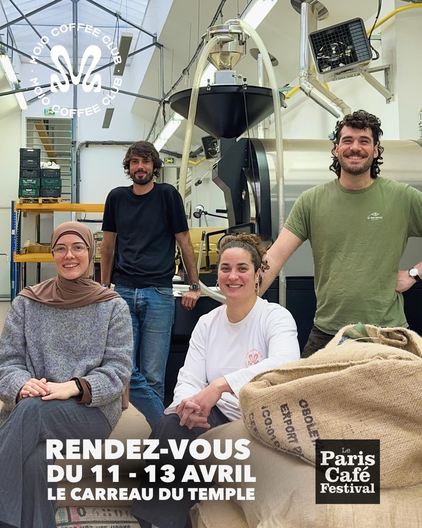 PRÊTS À ATTRAPER LA MOJO FEVER ?
Pour la première fois cette année, MOJO COFFEE club participe au @pariscafefestival 💥
Retrouvez-nous du samedi 11 au lundi 13 avril sur le stand 14B : on servira des espressos et du filtre (dont notre filtre en édition limitée pensée pour le festival : Maria Rodriguez).
Nos cafés seront également dispo à la vente pour prolonger l’expérience à la maison.
Qui passe nous voir ? 💙