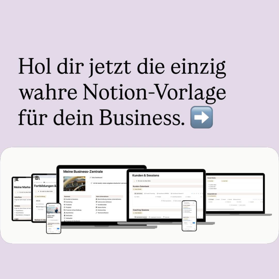 Hol dir jetzt die einzig wahre Notion-Vorlage für dein Business. 🥳
Damit du
1️⃣ alles über dein Business an einem Ort hast.
2️⃣ dir so viel Zeit und Nerven sparst.
3️⃣ nicht tagelang an Notion-Seiten basteln musst, sondern alles einfach in die Vorlage packst und fertig. 🥰
💬 Kommentiere „Notion“ und ich schicke dir den Link zum Download. 😊
#businessaufbau #worklifebalance❤️ #selbstständig #onlinebusiness #zeitmanagement