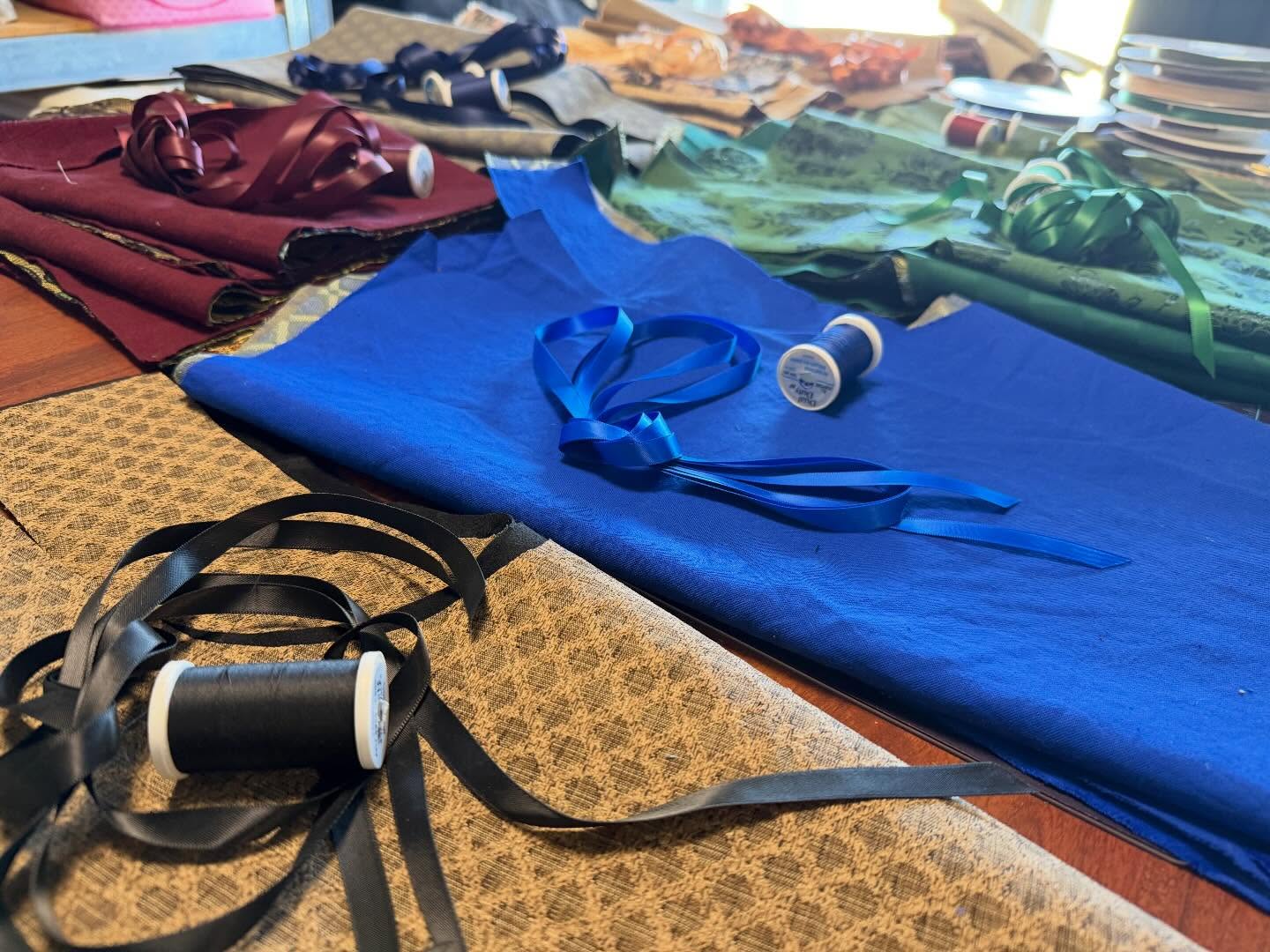 Vests getting ready to go out for sewing!