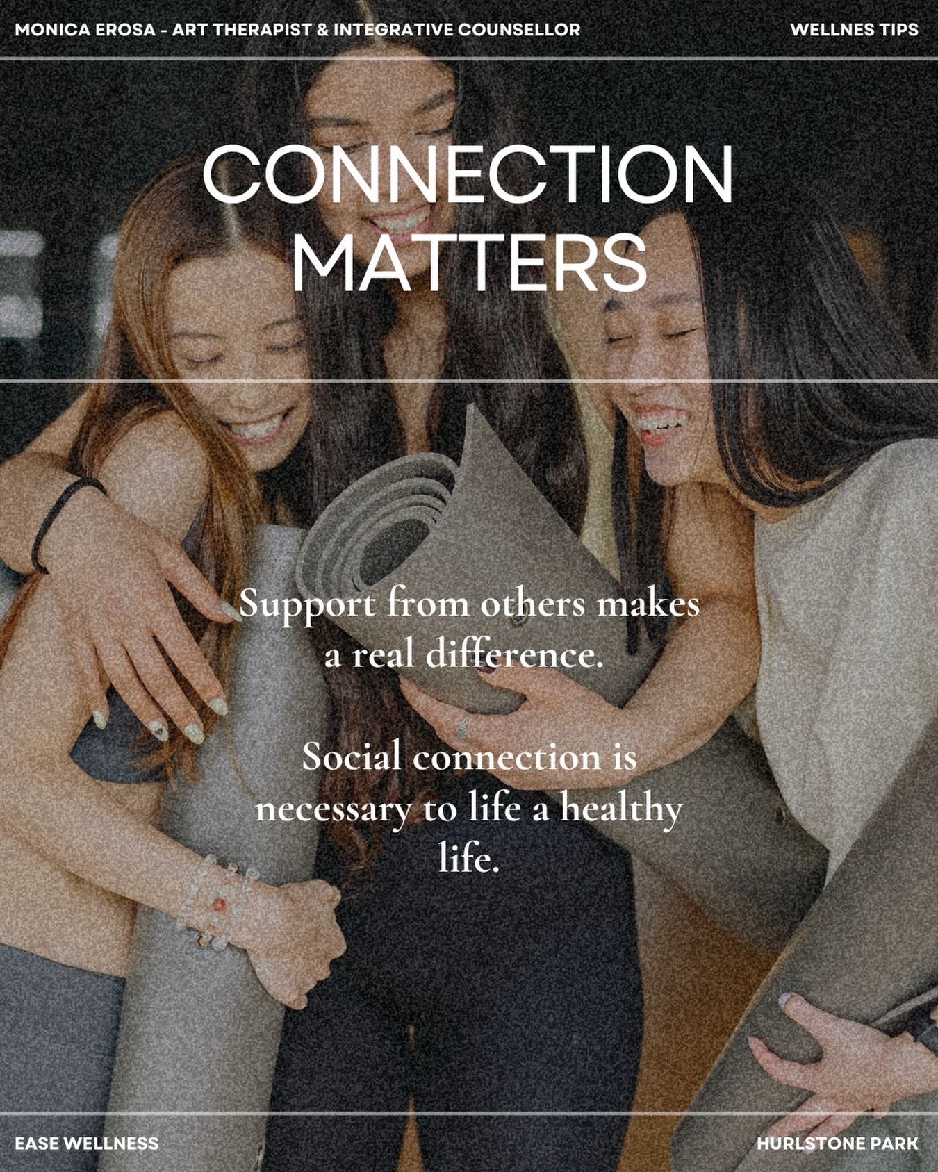 Connection Matters 🤍
As we move into the Easter weekend — a time often centred around gathering, reflection, and renewal — it’s a beautiful reminder of something we so often overlook in the busyness of life…
We are wired for connection.
This gentle insight was recently shared by our new art therapist, Monica Erosa — and it couldn’t feel more timely.
In a world that can feel fast, full, and sometimes isolating, meaningful connection becomes a powerful form of nourishment.
Not just emotionally…
But physiologically too.
Connection supports the nervous system, helping to regulate stress, increase feelings of safety, and even enhance creativity and clarity. When we feel seen, heard, and understood, the body softens — and from that place, healing and growth become possible.
This Easter, we invite you to reflect on your own connection points:
✨ Who are the people you feel most yourself around?
✨ Where in your life do you feel truly supported?
✨ And where might you gently open the door to more connection?
Connection doesn’t have to be big or complicated.
It can be a conversation. A shared meal. A quiet moment of presence.
Or even reconnecting with yourself.
At Ease Wellness, we believe that when connection is nurtured — everything else begins to flow more easily.
Wishing you a grounded, nourishing, and connected Easter weekend 🤍
— Ease Wellness