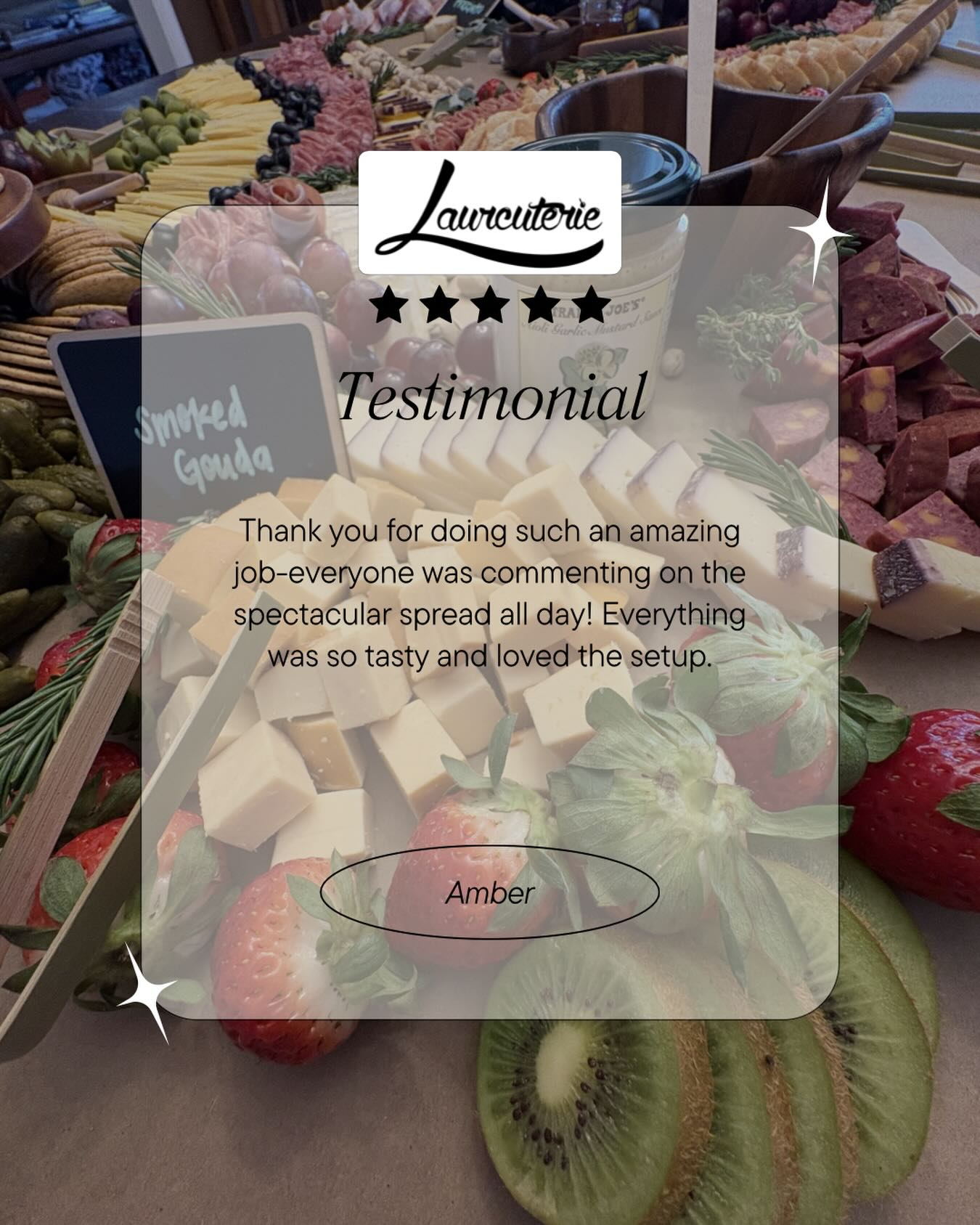 Testimonies like this make what I do so worth it 🫶🏻 It was a pleasure serving you, Amber 🧀✨ #businessowner #cumberland #charcuterie #testimonial #laurcuterie