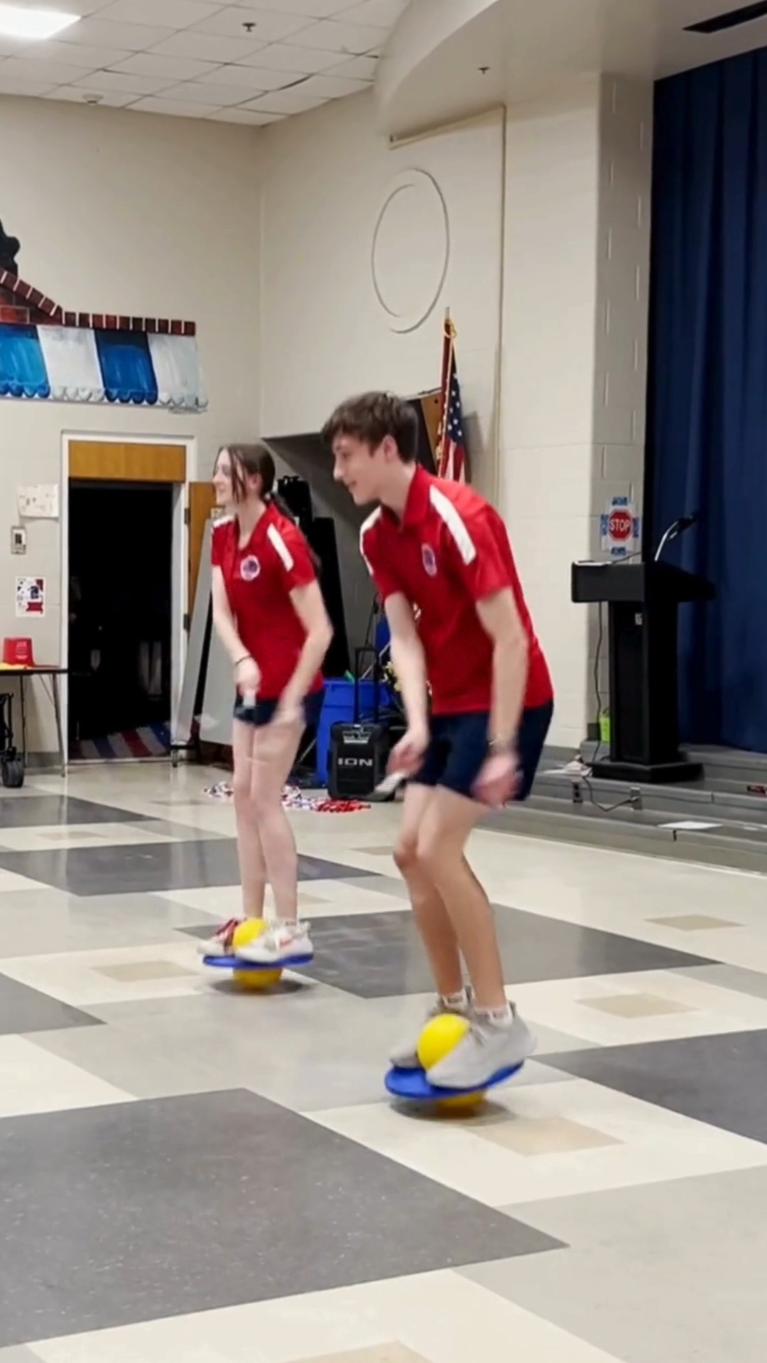 First jump rope with pogo balls, then jump rope on a pogo stick! School shows are awesome!