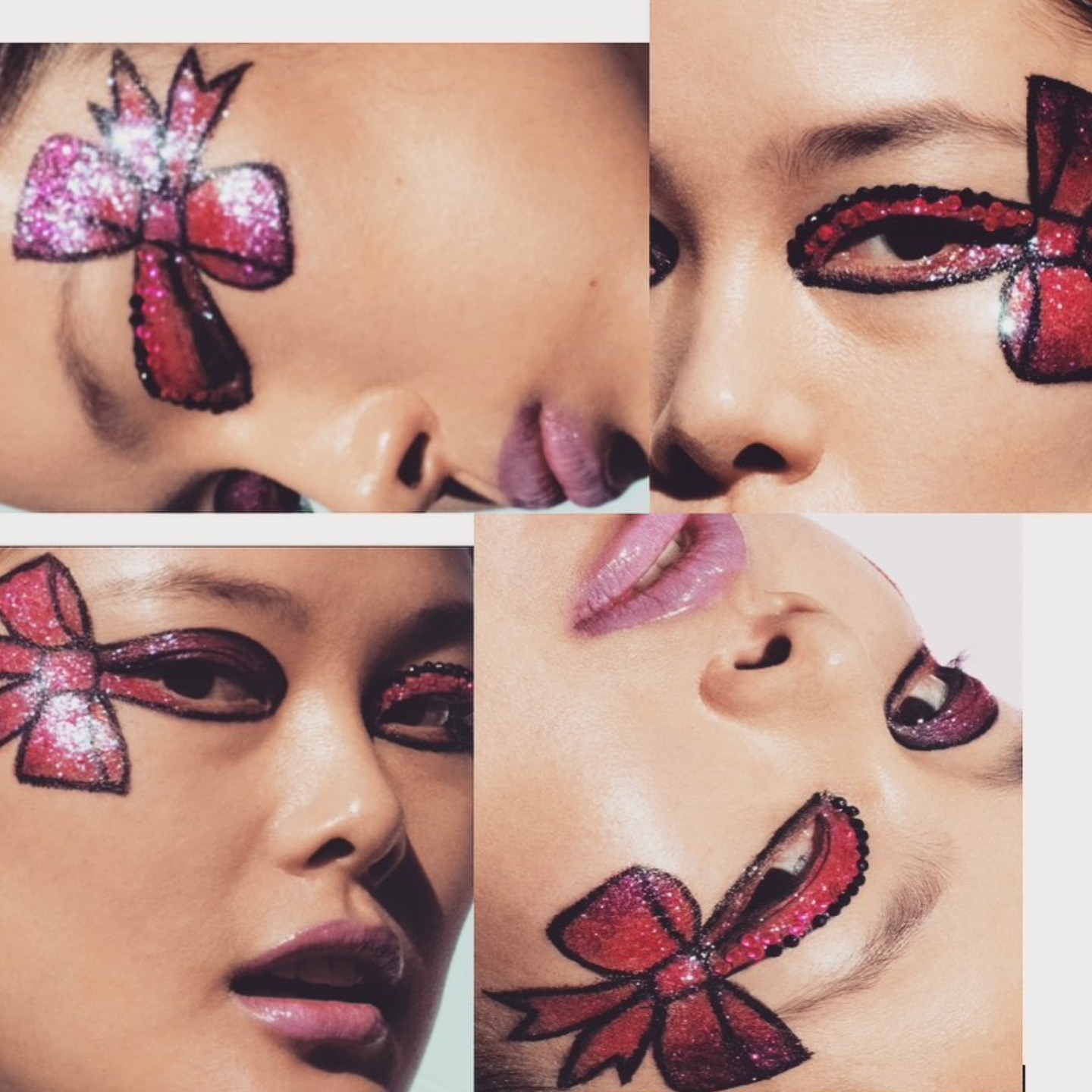 Our makeup artist @royliumakeup Chen Yu for a personal project . Photographer masayokishi #lateliernyc #makeup #makeupartist #beauty #bows