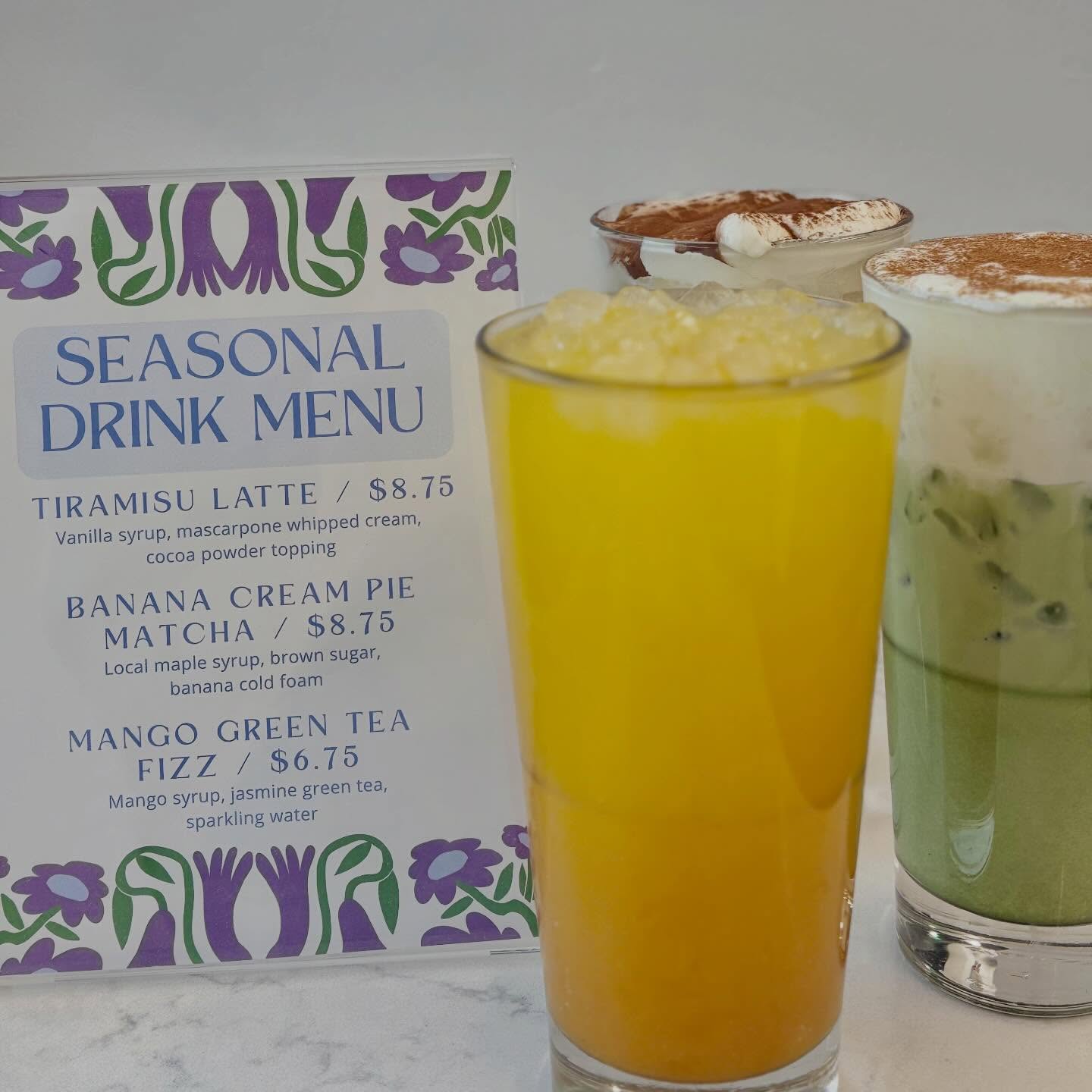 the april menu is here! spring into the shop to try these new drinks with us! ✨🌱
which are you grabbing first? 👀