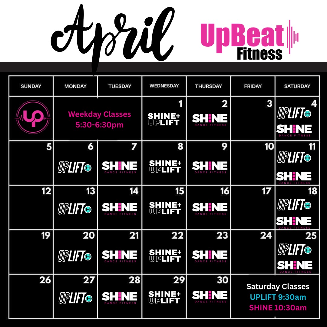 April schedule is out!
We remain at Point Fitness throughout the month of April with our regular schedule.
We take possession of the new studio May 1st! Save the date for our first class/event Saturday, May 30th 6pm til late! More to come 👀🎉