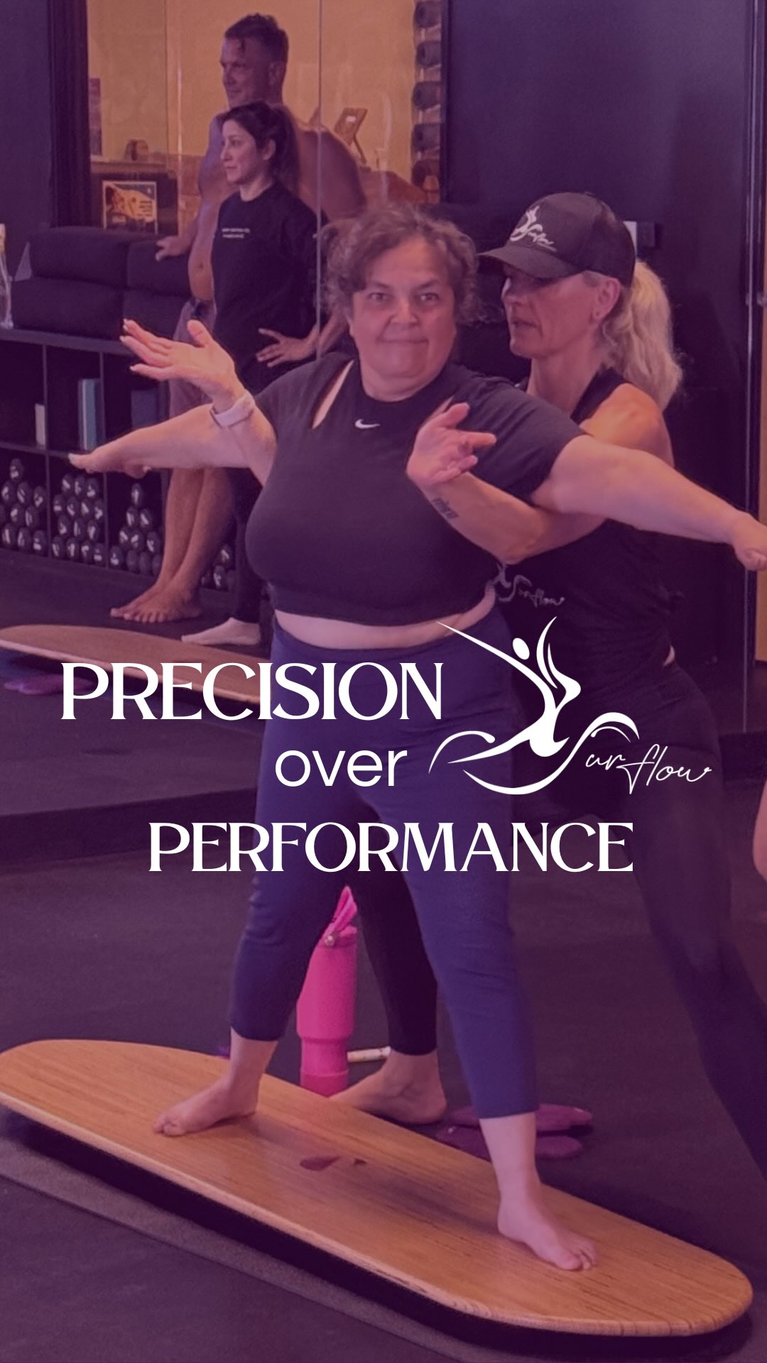 This is what workshops are for.
Real-time coaching.
Refined alignment.
Deeper understanding.
Instead of telling her where to place her body—
I guide her to feel it.
On the board, there’s no hiding.
You either connect… or you fall out of it.
And that’s the beauty of it.
Warrior II becomes more than a shape—
it becomes a full-body conversation.
Strength. Stability. Awareness.
When you learn this way,
you don’t just “do yoga”…
you embody it.
#SurFlowWorkshop #YogaEducation #AlignmentMatters #BalanceBoardTraining #FunctionalYoga EmbodiedStrength ConsciousMovement