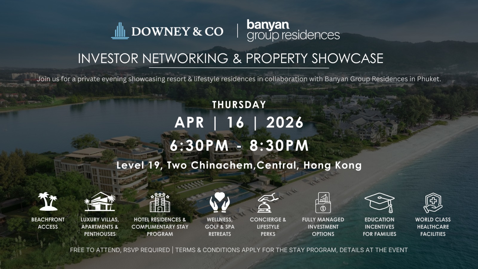 We are hosting a Thailand property event on 16th April focused on Phuket, in partnership with Banyan Group.