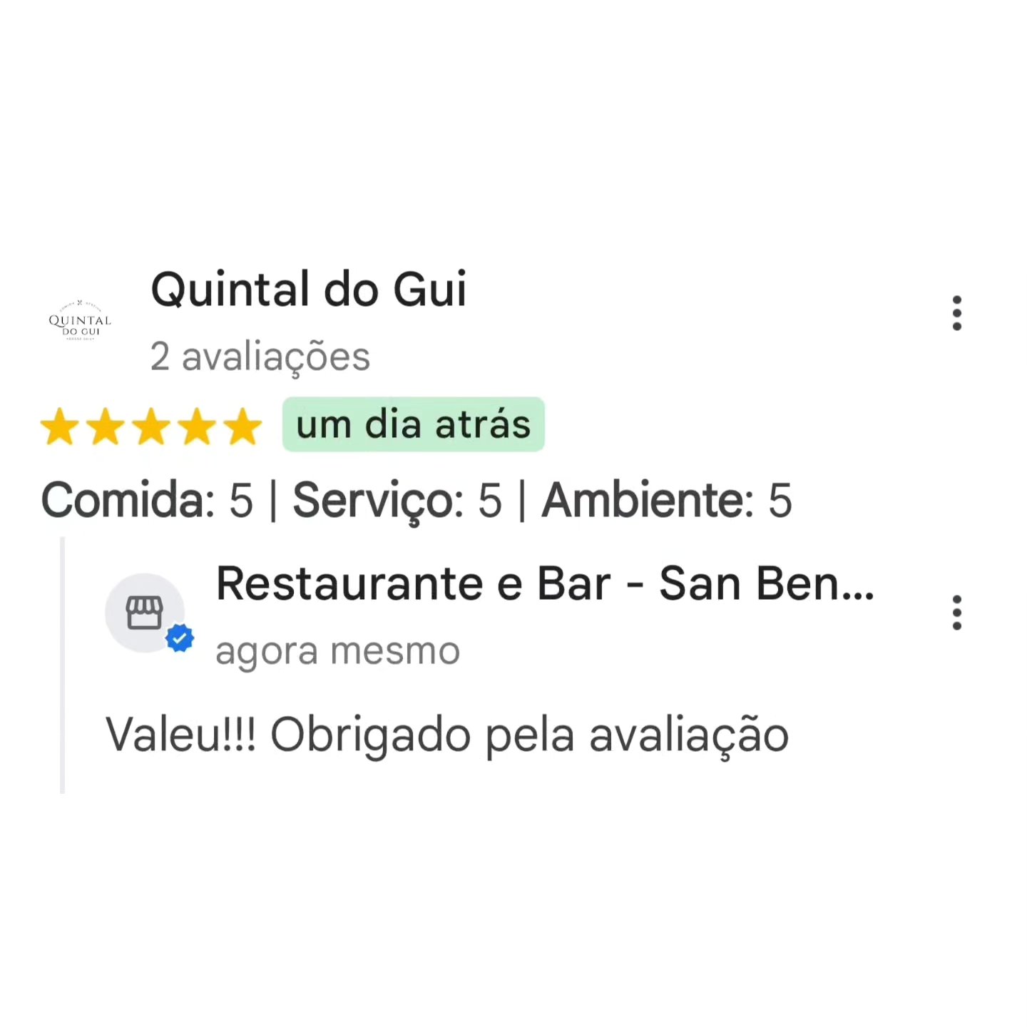 Veja o que nossos clientes estão falando sobre nós.
E você? Já conhece o San Benedetto?
#restauranteemgoncalves #sanbenedetto #Gonçalves #goncalves #gonçalves