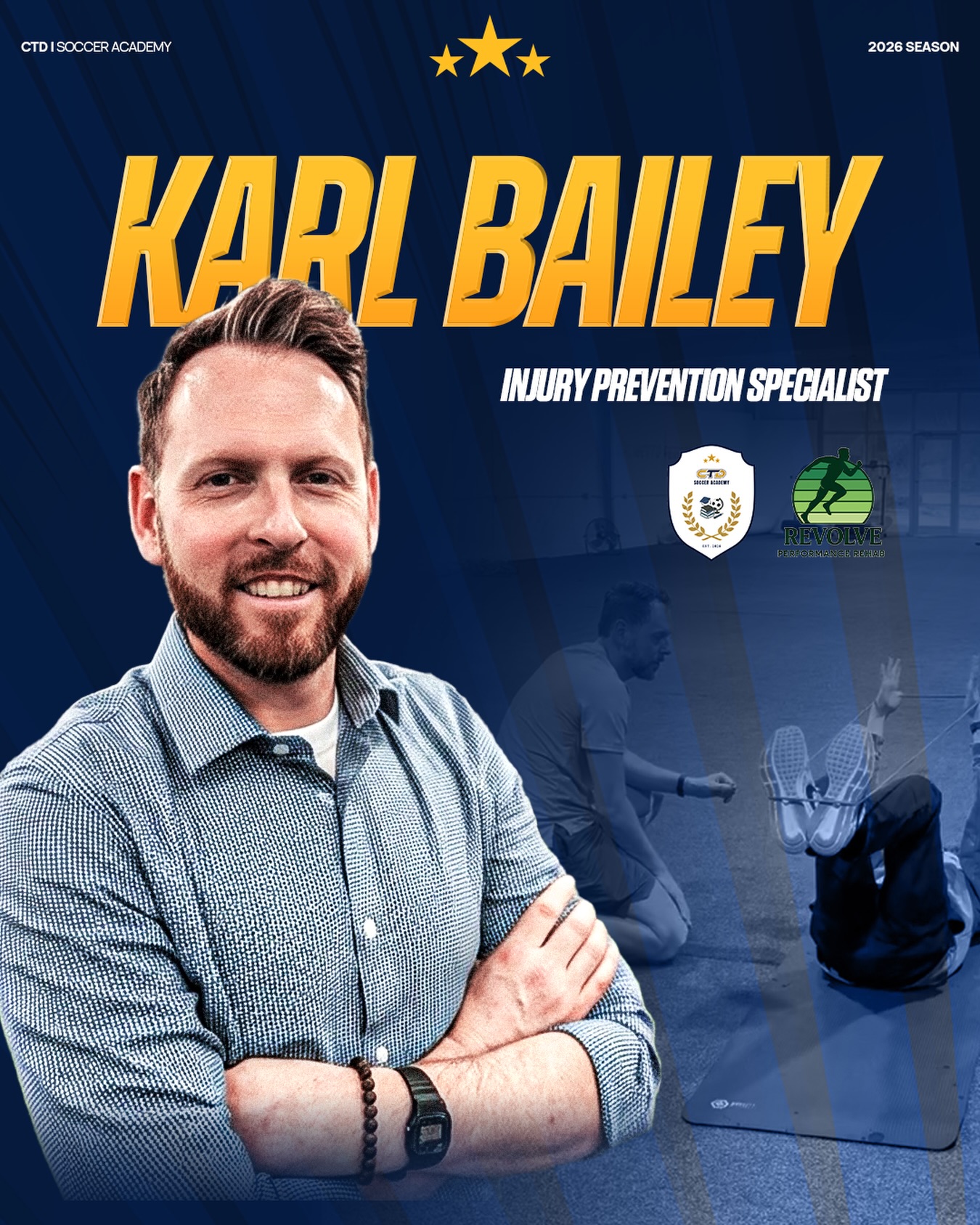 We’re proud to welcome Dr. Karl Bailey to the CTD team as our Injury Prevention Specialist 💪
Dr. Karl brings 10+ years in sports therapy and sports chiropractic care, with experience working alongside athletes at the NHL, NBA, and collegiate soccer levels.
@revolverehab
